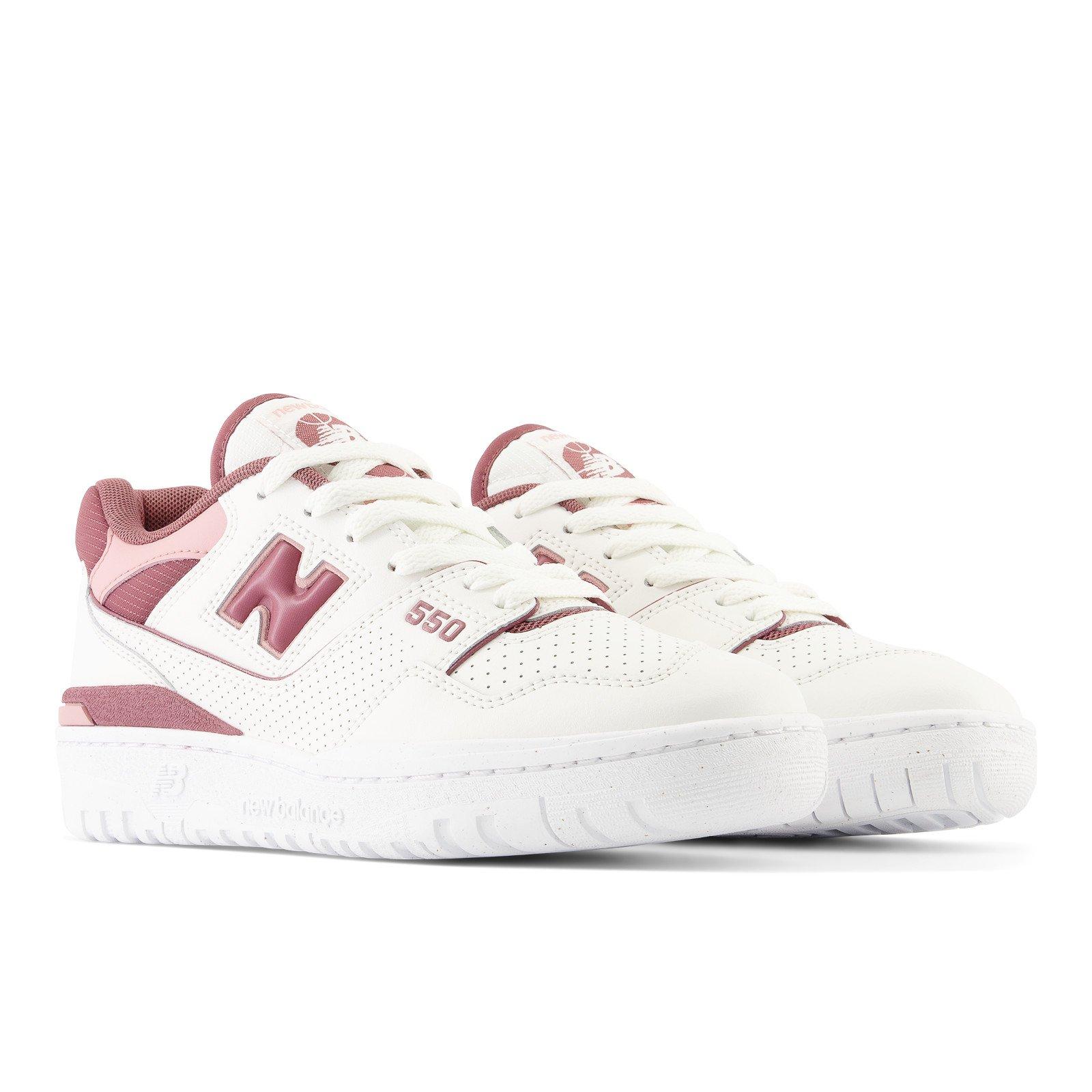 New Balance 550 Sea Salt/Washed Burgundy Women's Shoe - Hibbett