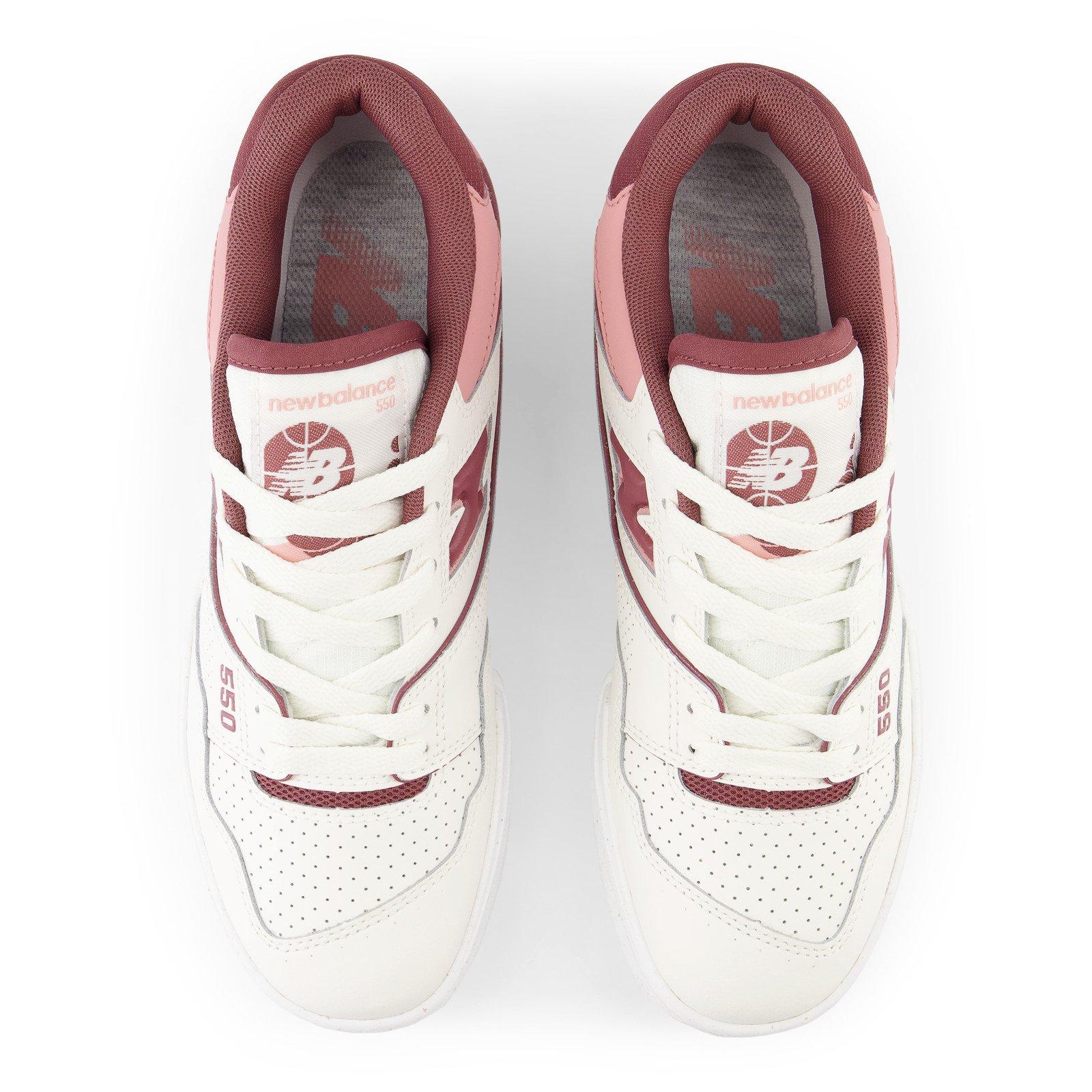 New Balance 550 Sea Salt/Washed Burgundy Women's Shoe - Hibbett