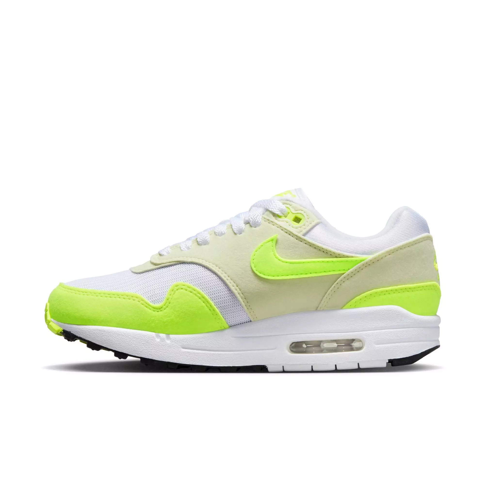 Nike Air Max 1 '87 "Volt Suede" Women's Shoe - WHITE/VOLT/SEA GLASS/BLACK