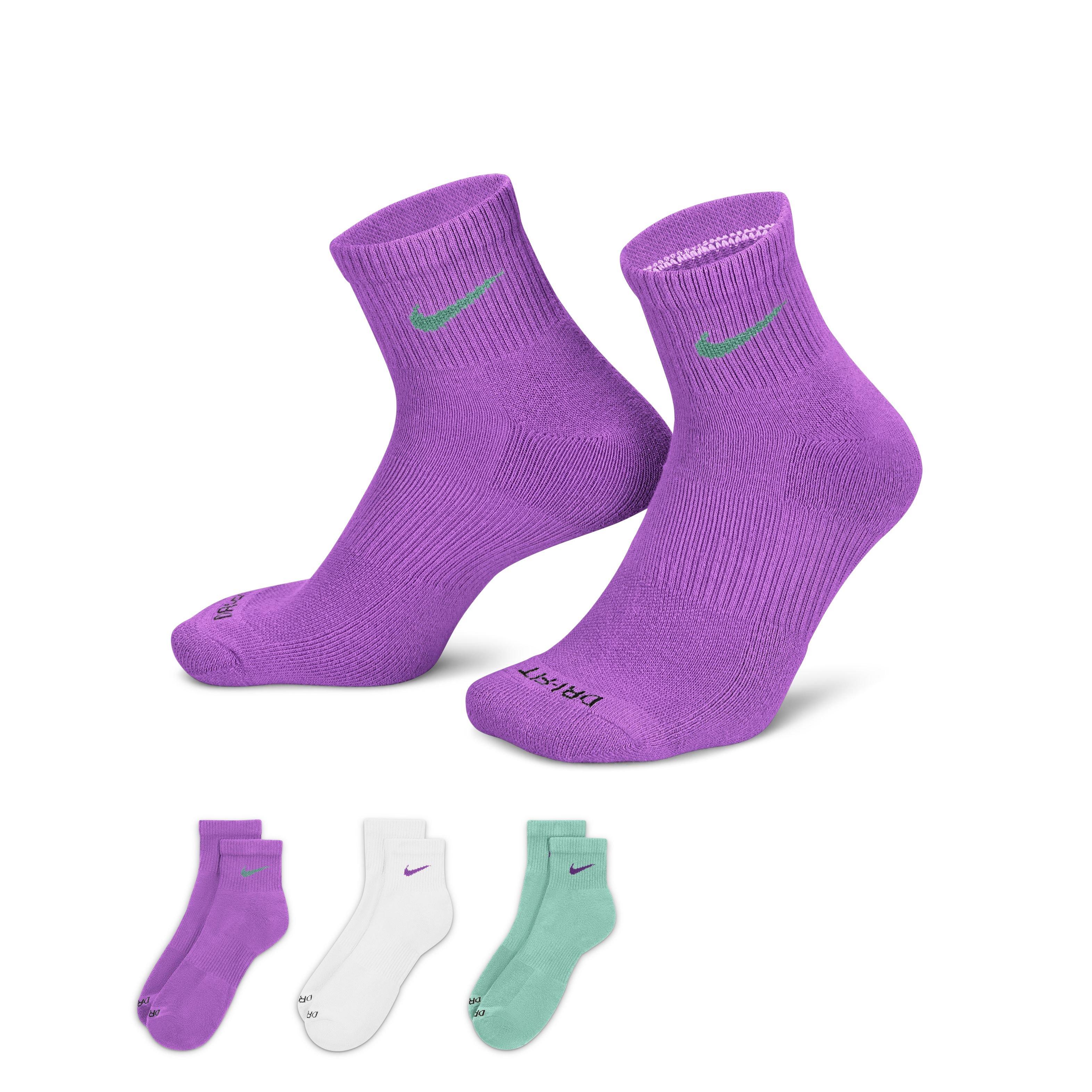 Nike Everyday Plus Cushioned Training Ankle Socks (3 Pairs)-Multi