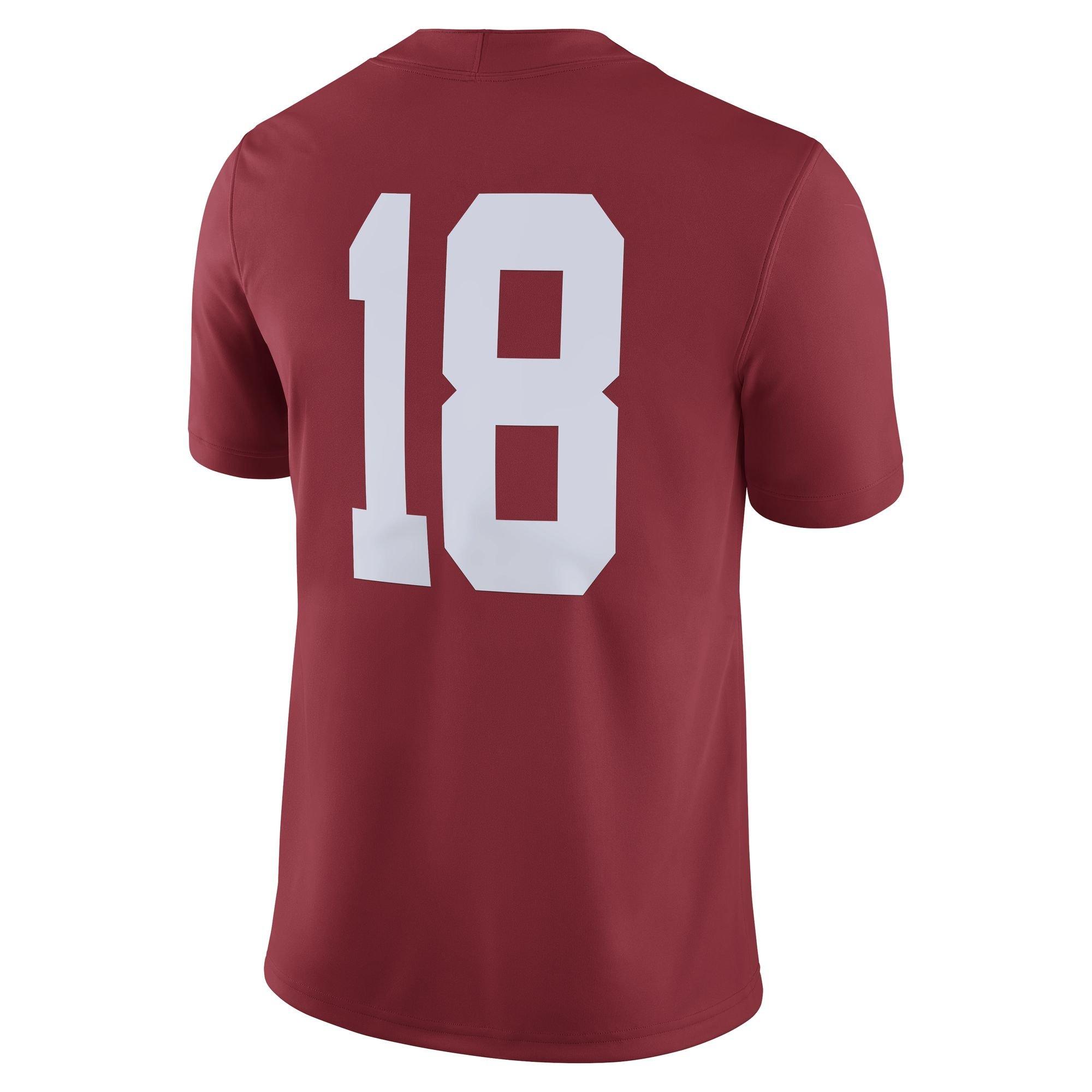 Nike Men's Alabama Crimson Tide Dri-Fit Game Jersey - RED Thumbnail View 2