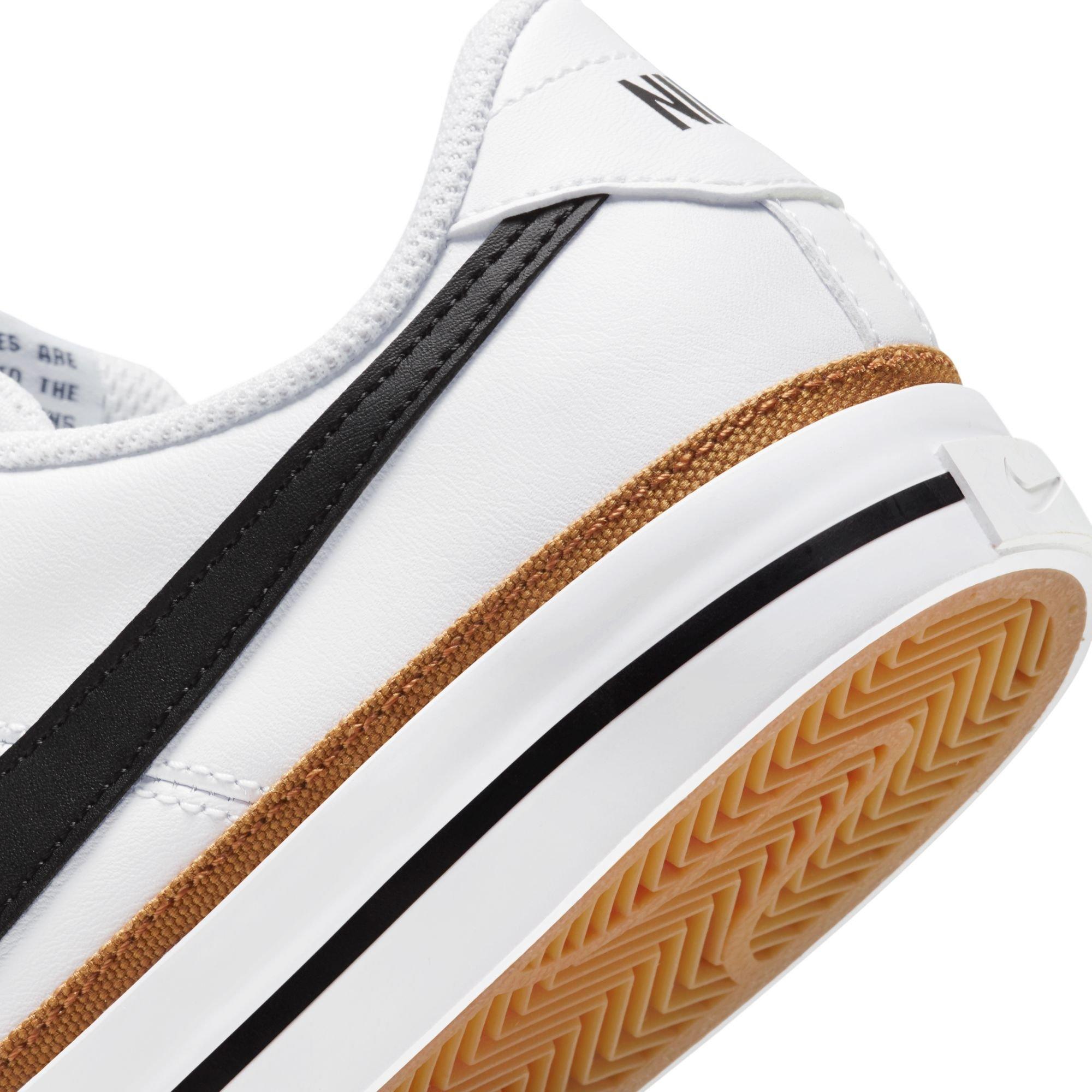 Nike Court Legacy Grade School Girls' "White/Black-Desert Ochre-Gum Light Brown" Shoe