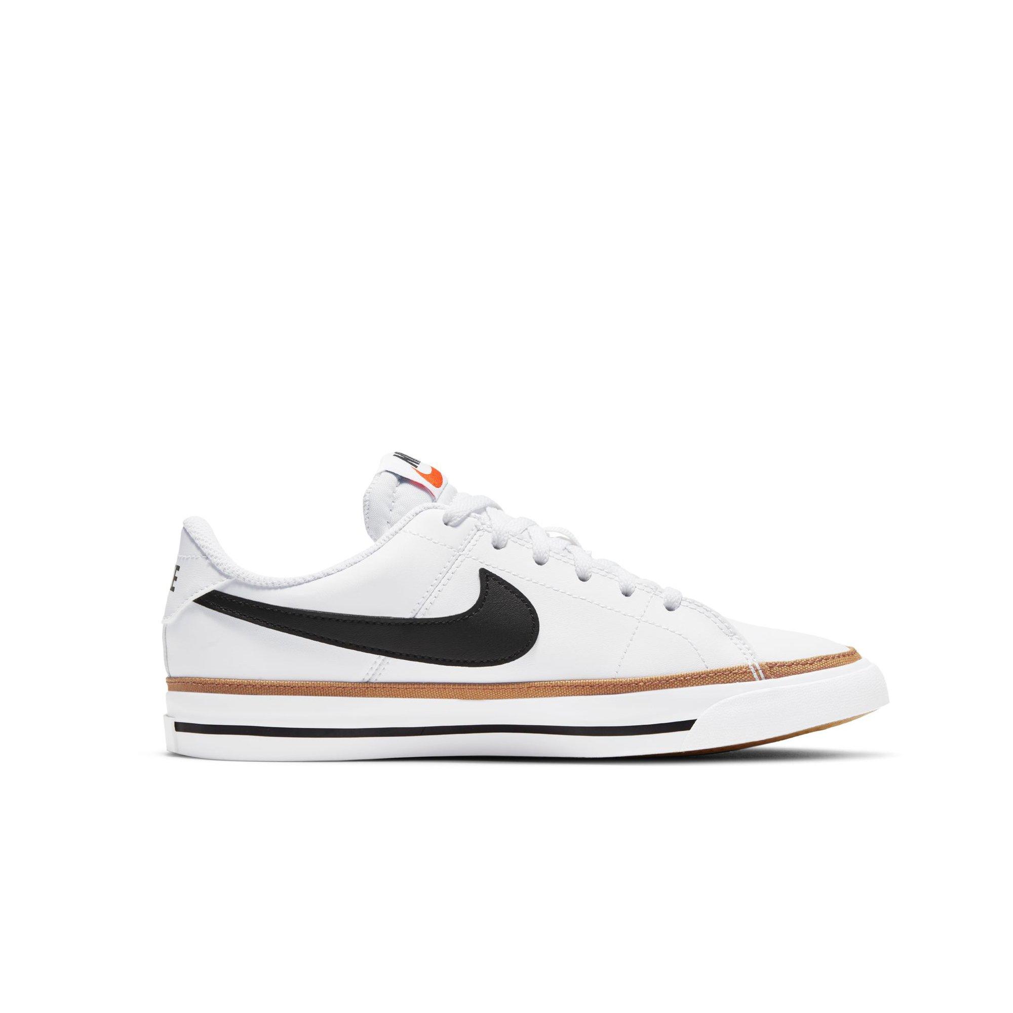 Nike Court Legacy Grade School Girls' "White/Black-Desert Ochre-Gum Light Brown" Shoe