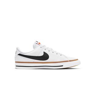 Nike Court Legacy "White/Black-Desert Ochre-Gum Light Brown" Grade School Girls' Shoe