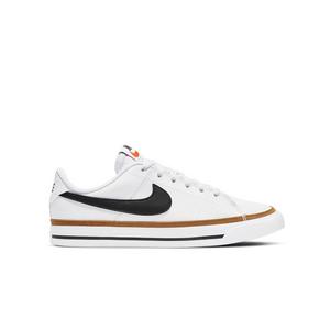 Nike Court Legacy "White/Black-Desert Ochre-Gum Light Brown" Grade School Girls' Shoe