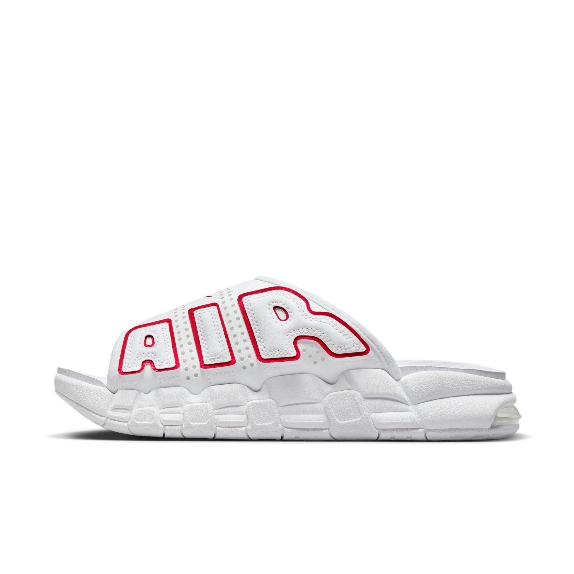 Nike Air More Uptempo "White/University Red" Men's Slide - WHITE/RED Thumbnail View 3
