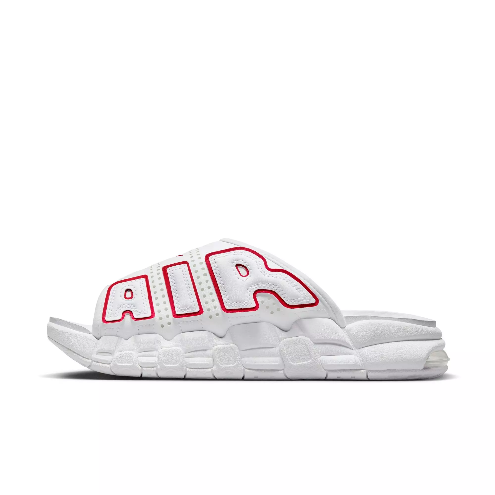 Nike Air More Uptempo "White/University Red" Men's Slide - WHITE/RED