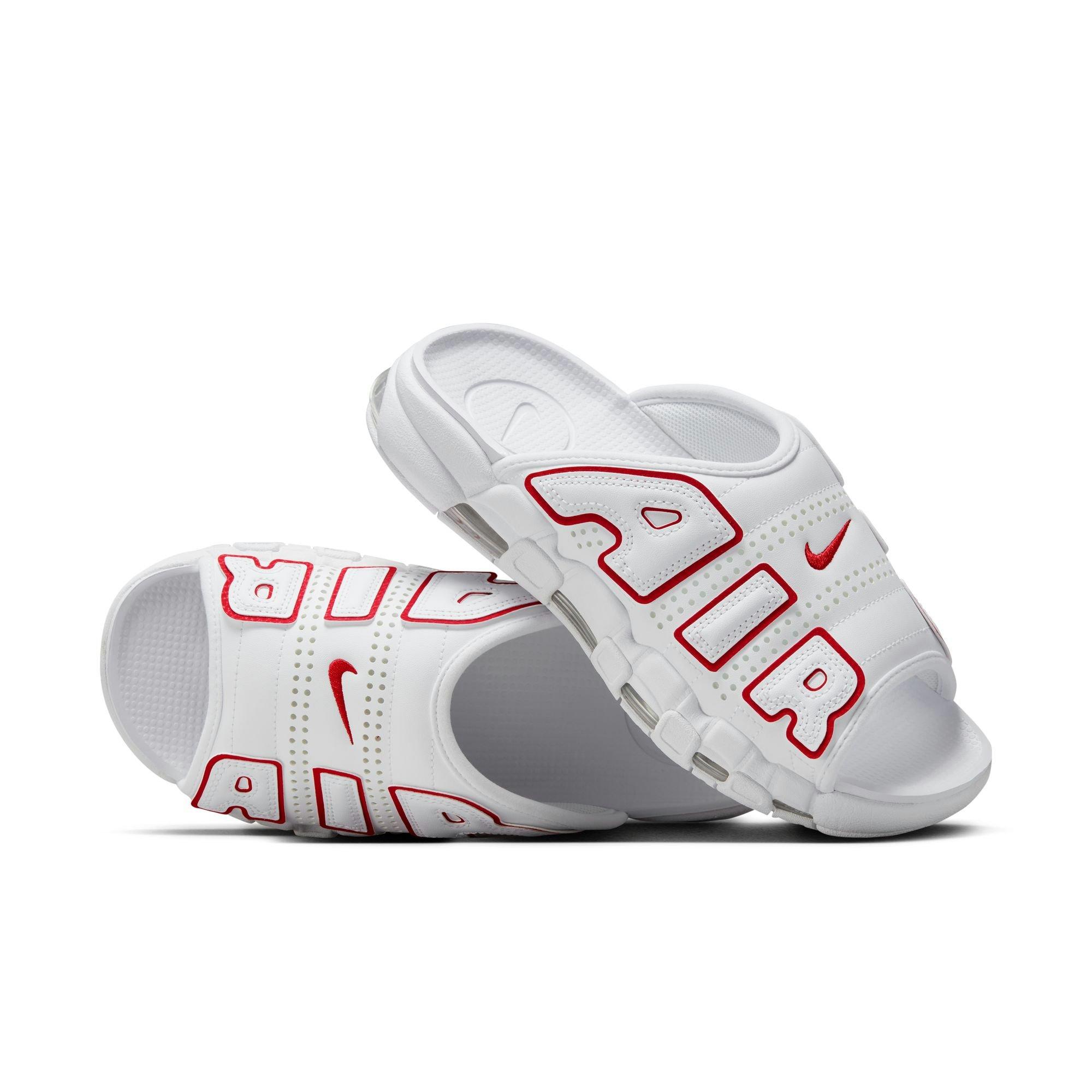 Nike Air More Uptempo "White/University Red" Men's Slide - WHITE/RED Thumbnail View 4