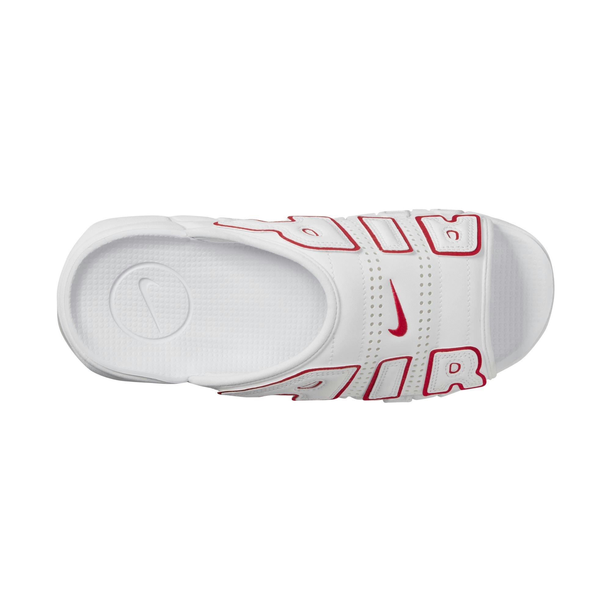Nike Air More Uptempo "White/University Red" Men's Slide - WHITE/RED Thumbnail View 5