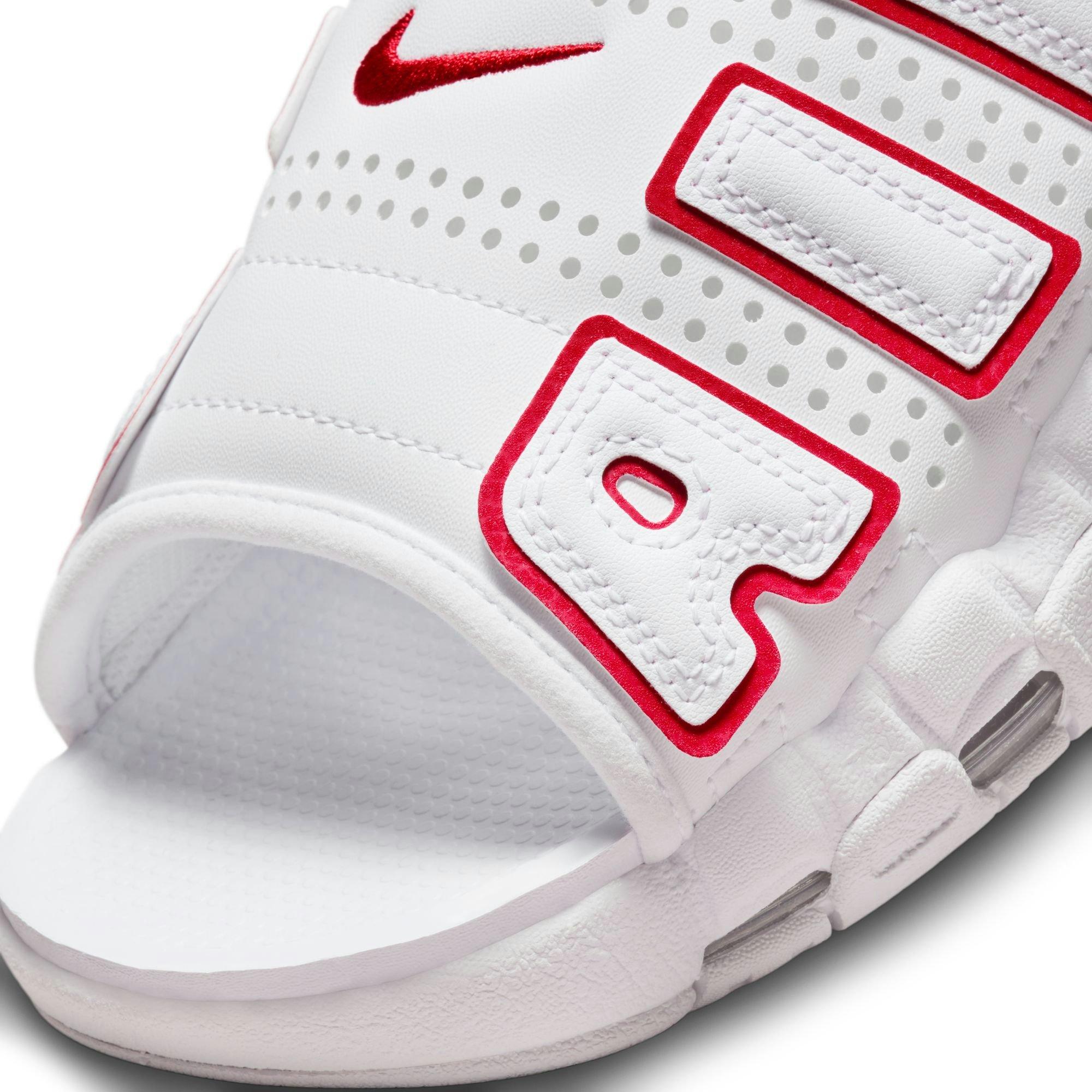 Nike Air More Uptempo "White/University Red" Men's Slide - WHITE/RED Thumbnail View 7