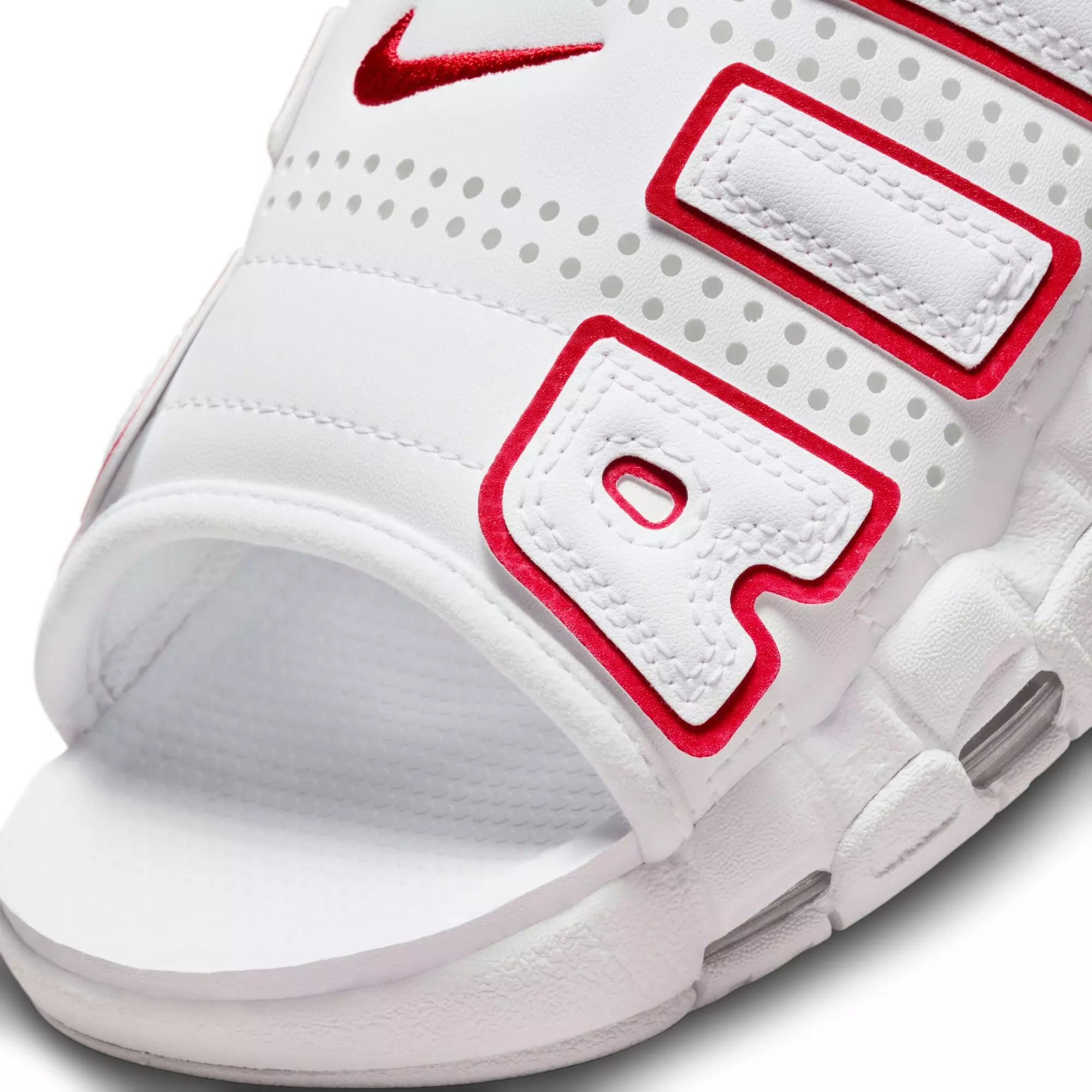 Nike Air More Uptempo "White/University Red" Men's Slide - WHITE/RED