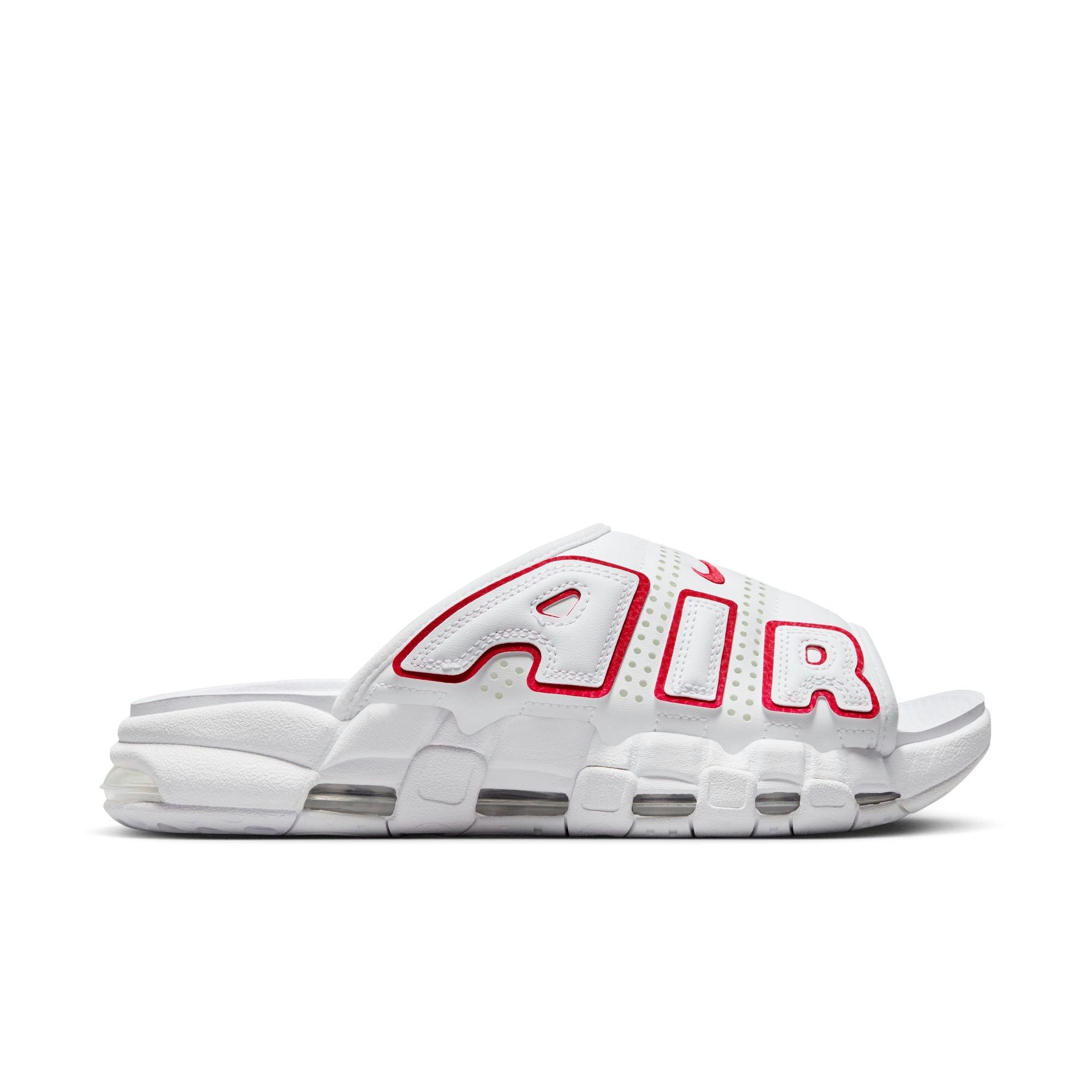 Nike Air More Uptempo "White/University Red" Men's Slide - WHITE/RED Thumbnail View 1