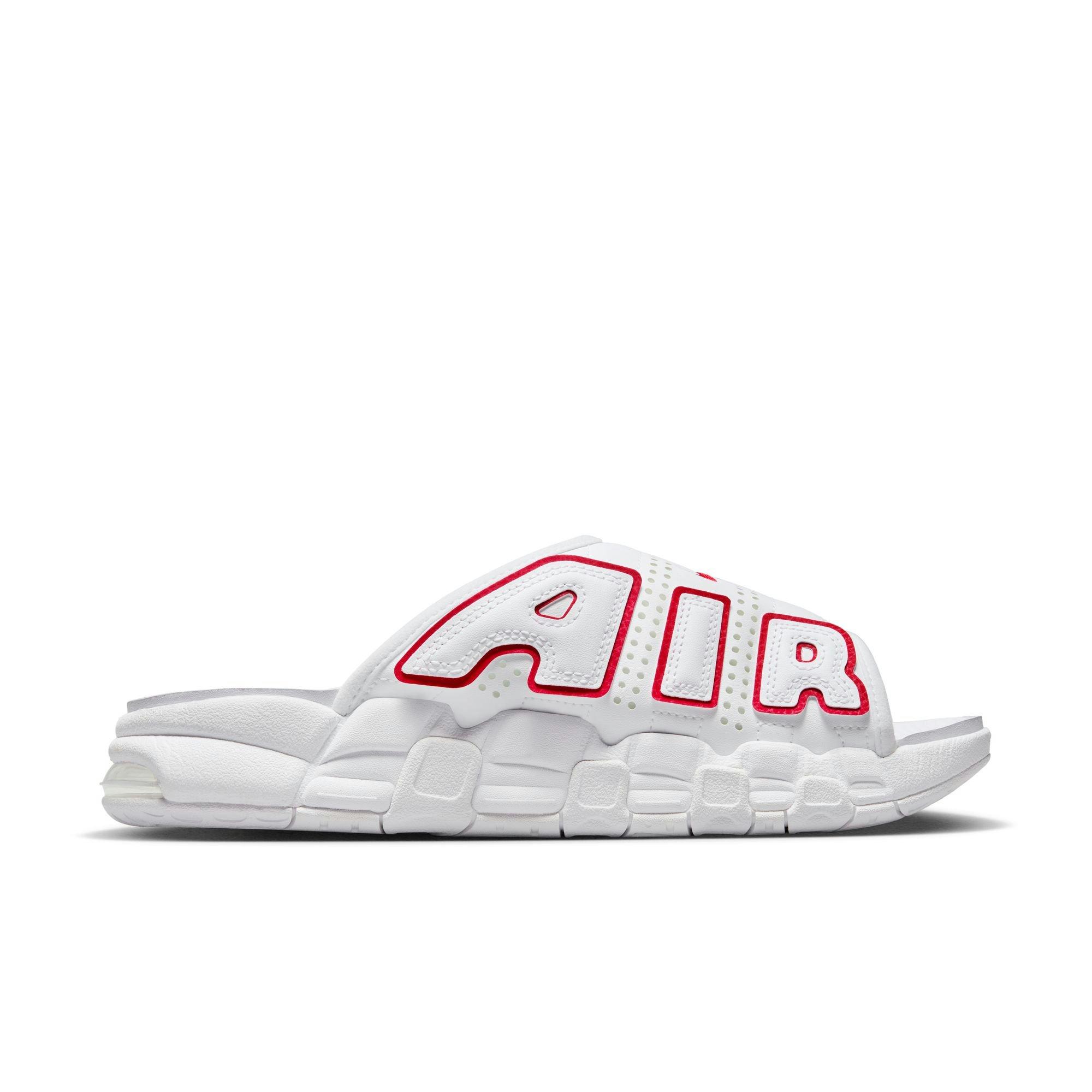 Nike Air More Uptempo "White/University Red" Men's Slide - WHITE/RED Thumbnail View 2
