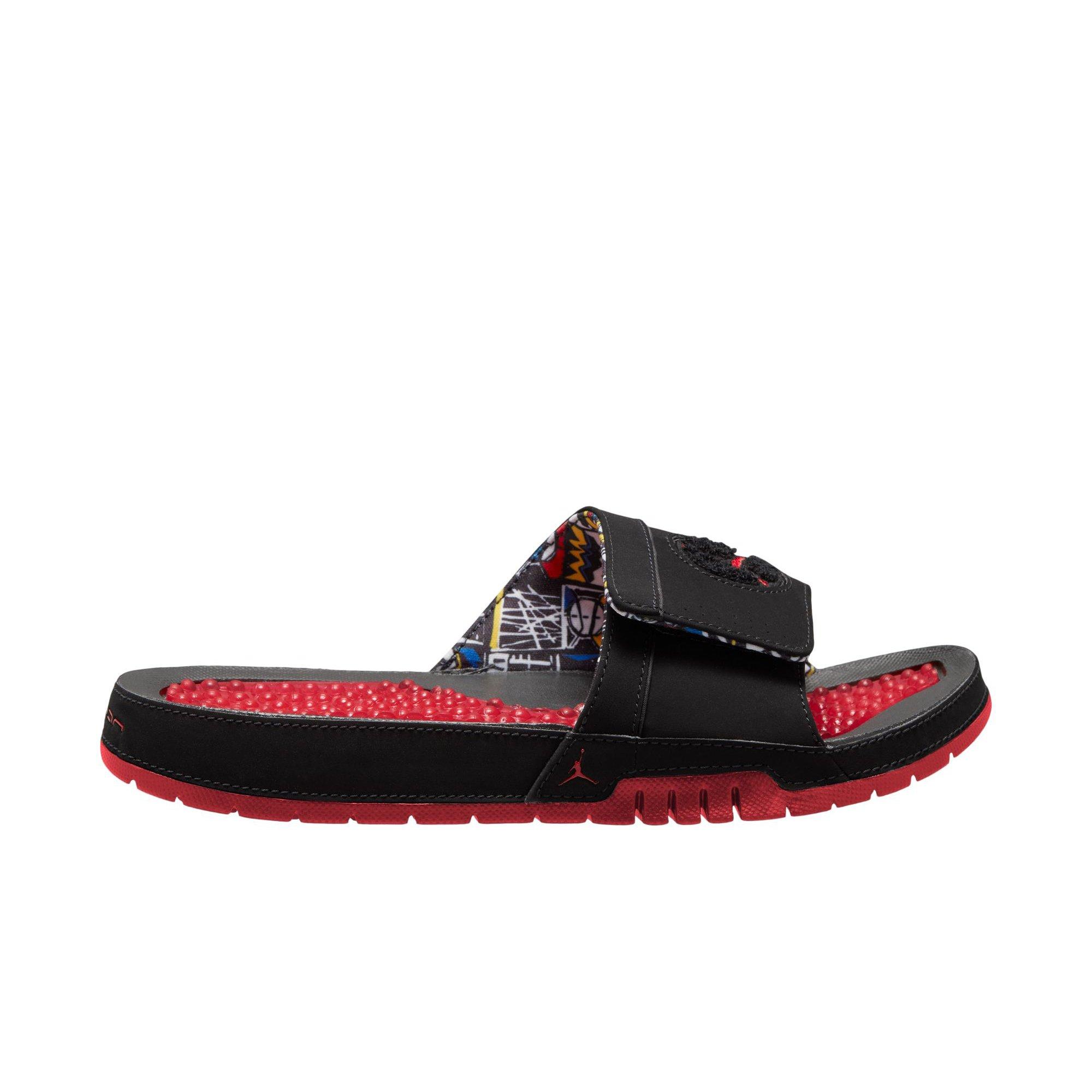 Jordan Hydro VIII Retro "Black/University Red/White/Varsity Maize" Men's Slide - BLACK/RED