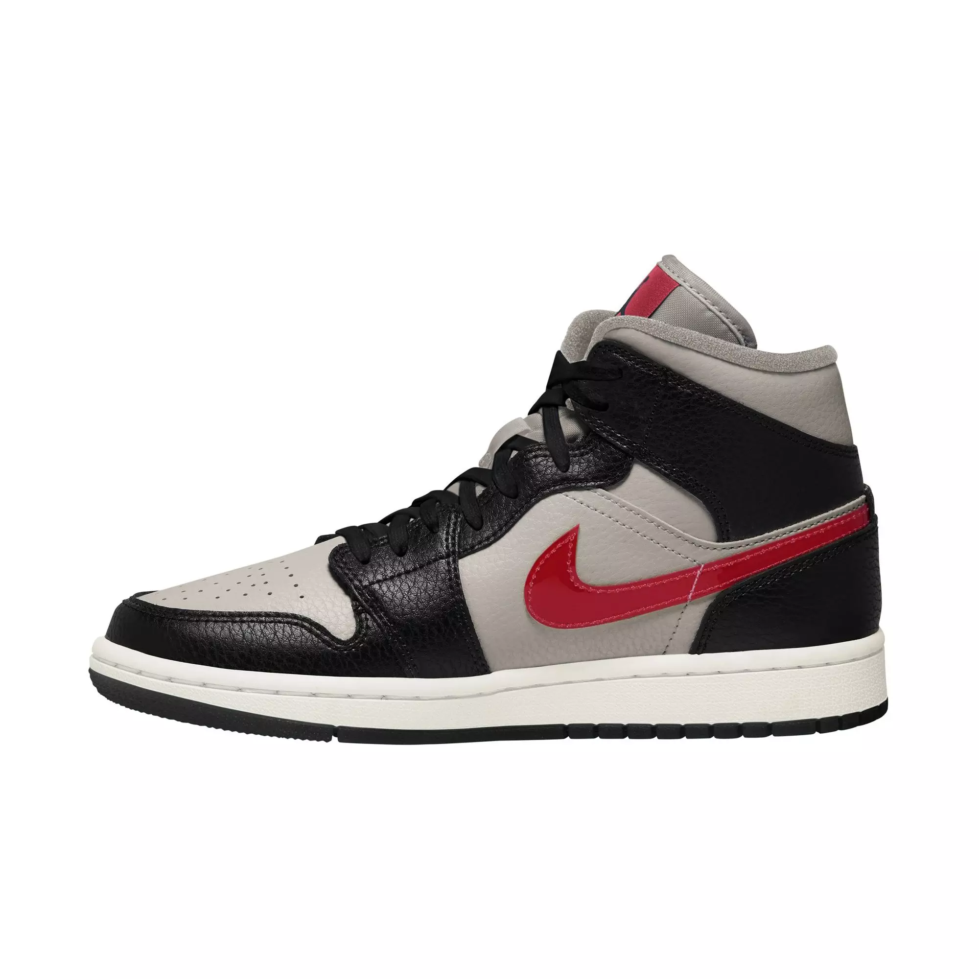 Jordan 1 Mid "Black/Gym Red" Women's Shoe - BLACK/RED