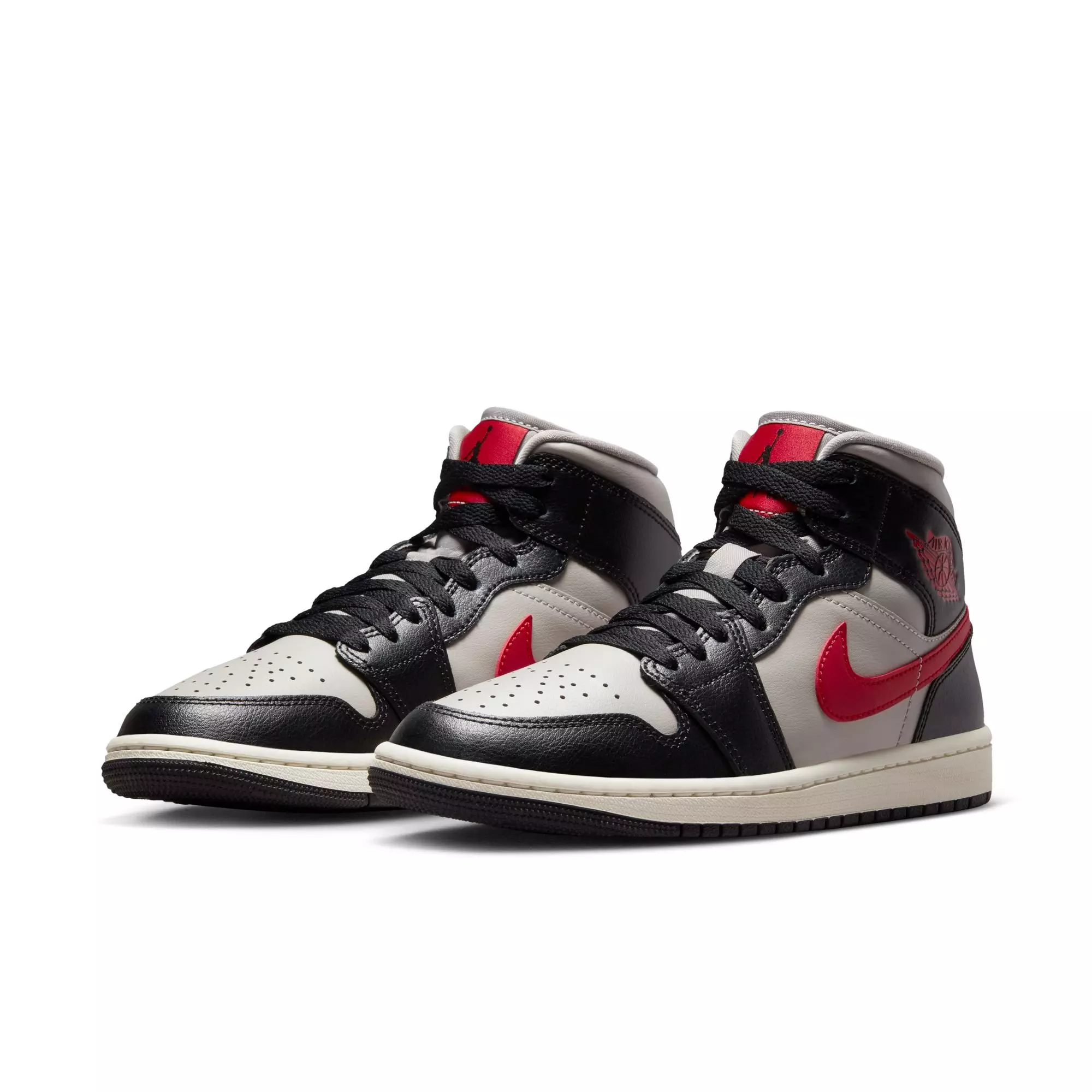 Jordan 1 Mid "Black/Gym Red" Women's Shoe - BLACK/RED