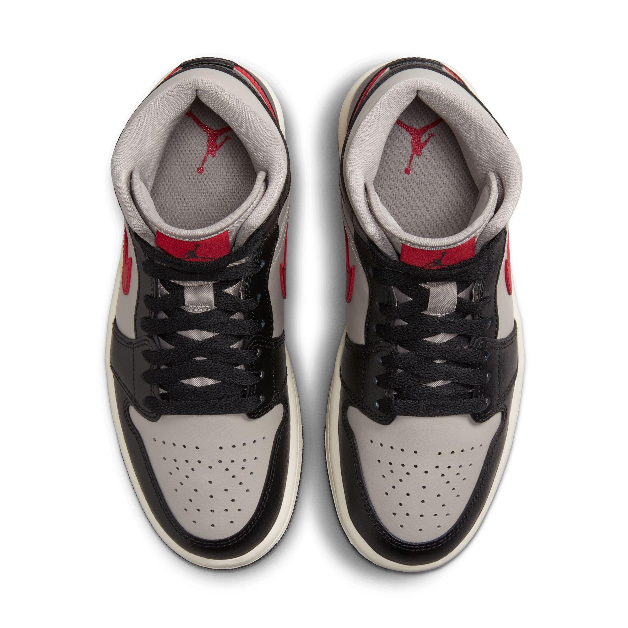 Jordan 1 Mid "Black/Gym Red" Women's Shoe - BLACK/RED Thumbnail View 6