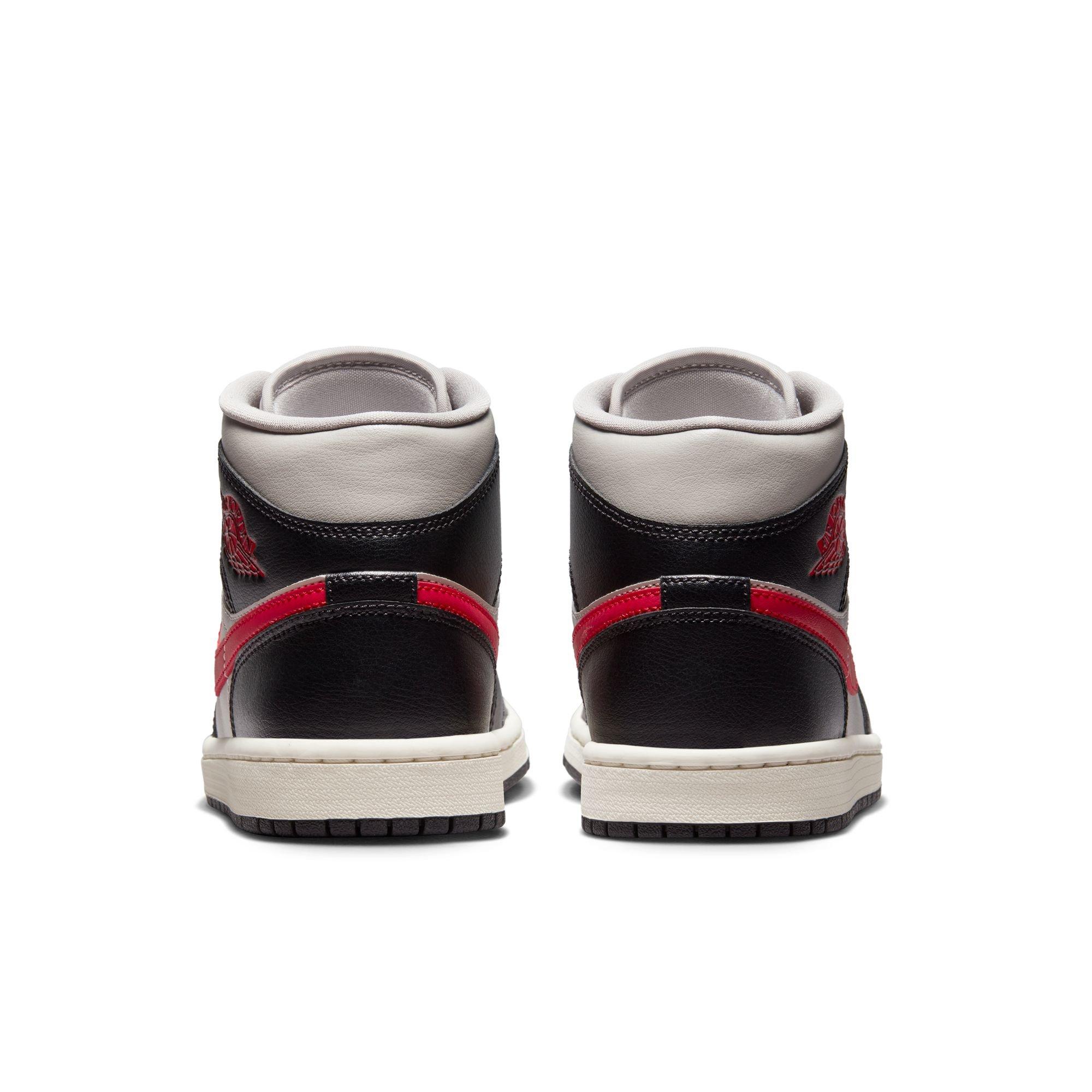 Jordan 1 Mid "Black/Gym Red" Women's Shoe - BLACK/RED Thumbnail View 7