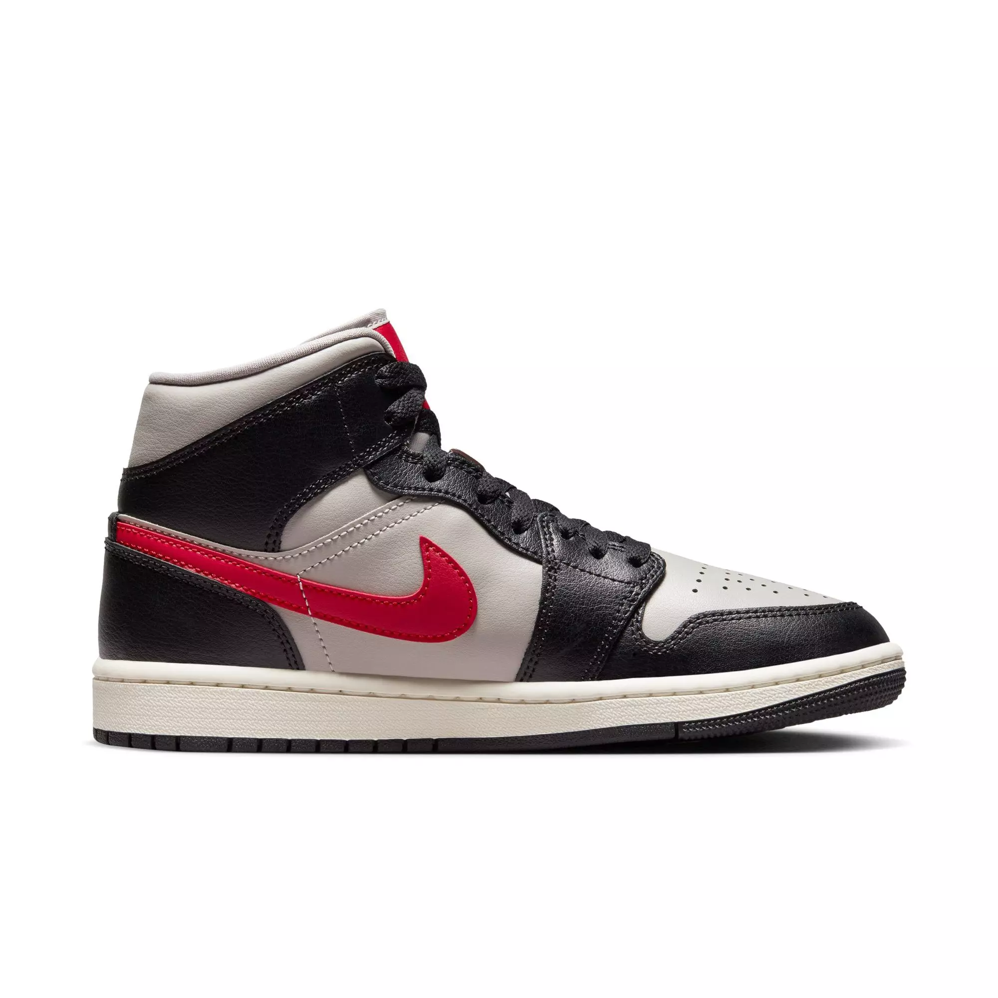 Jordan 1 Mid "Black/Gym Red" Women's Shoe - BLACK/RED