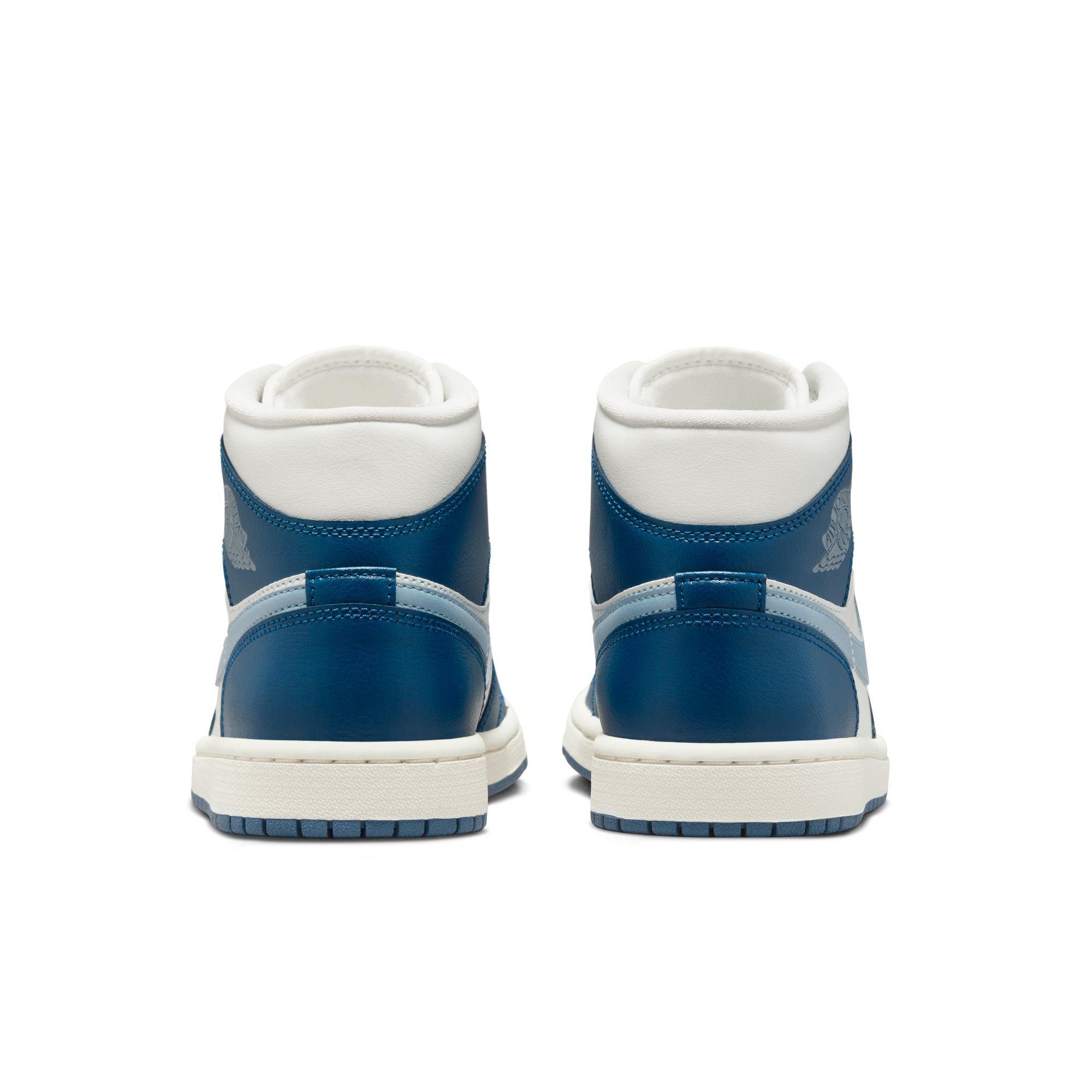 Jordan 1 Mid "Sky J French Blue/Ozone Blue/Sail" Women's Shoe - WHITE/BLUE Thumbnail View 6