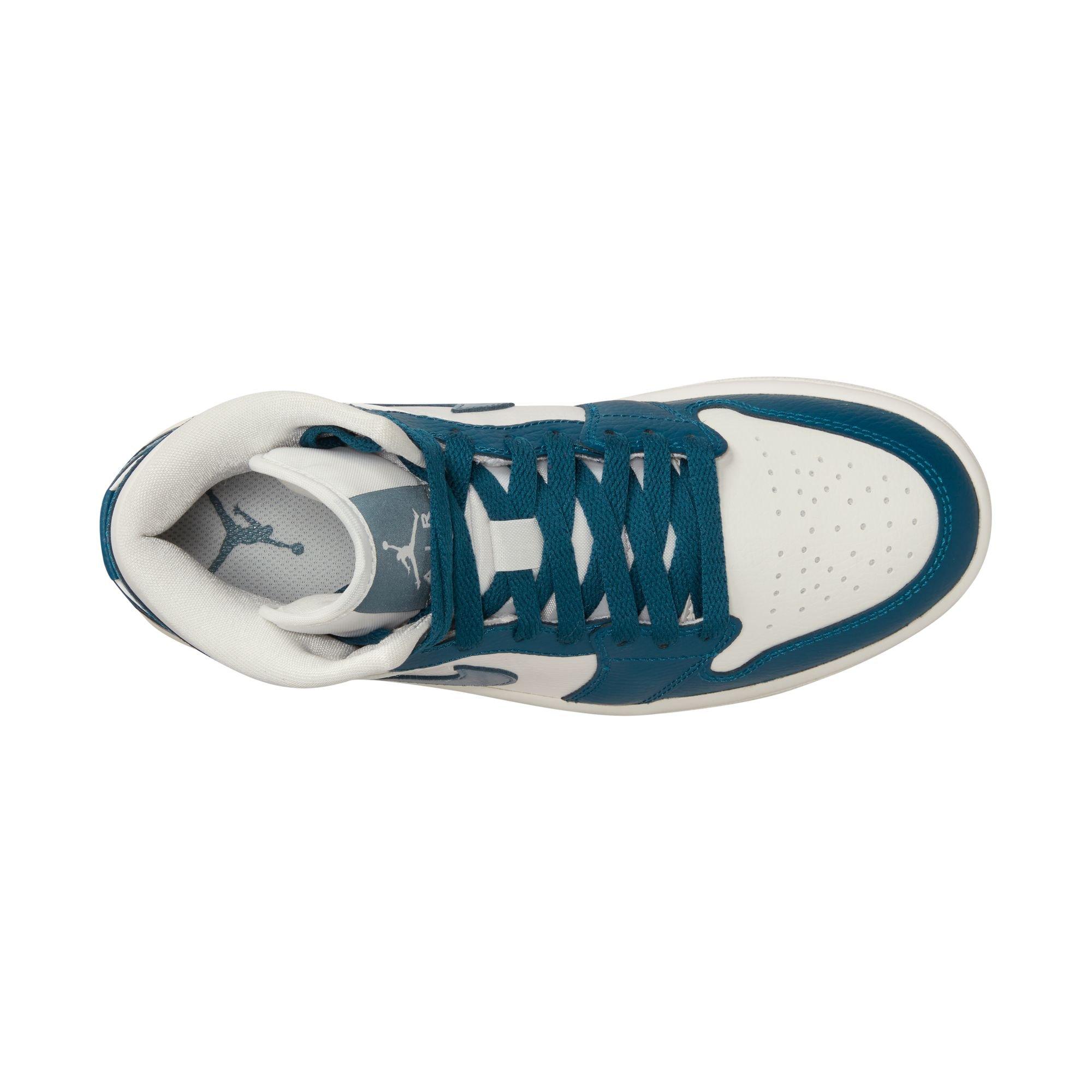 Jordan 1 Mid "Sky J French Blue/Ozone Blue/Sail" Women's Shoe - WHITE/BLUE Thumbnail View 7