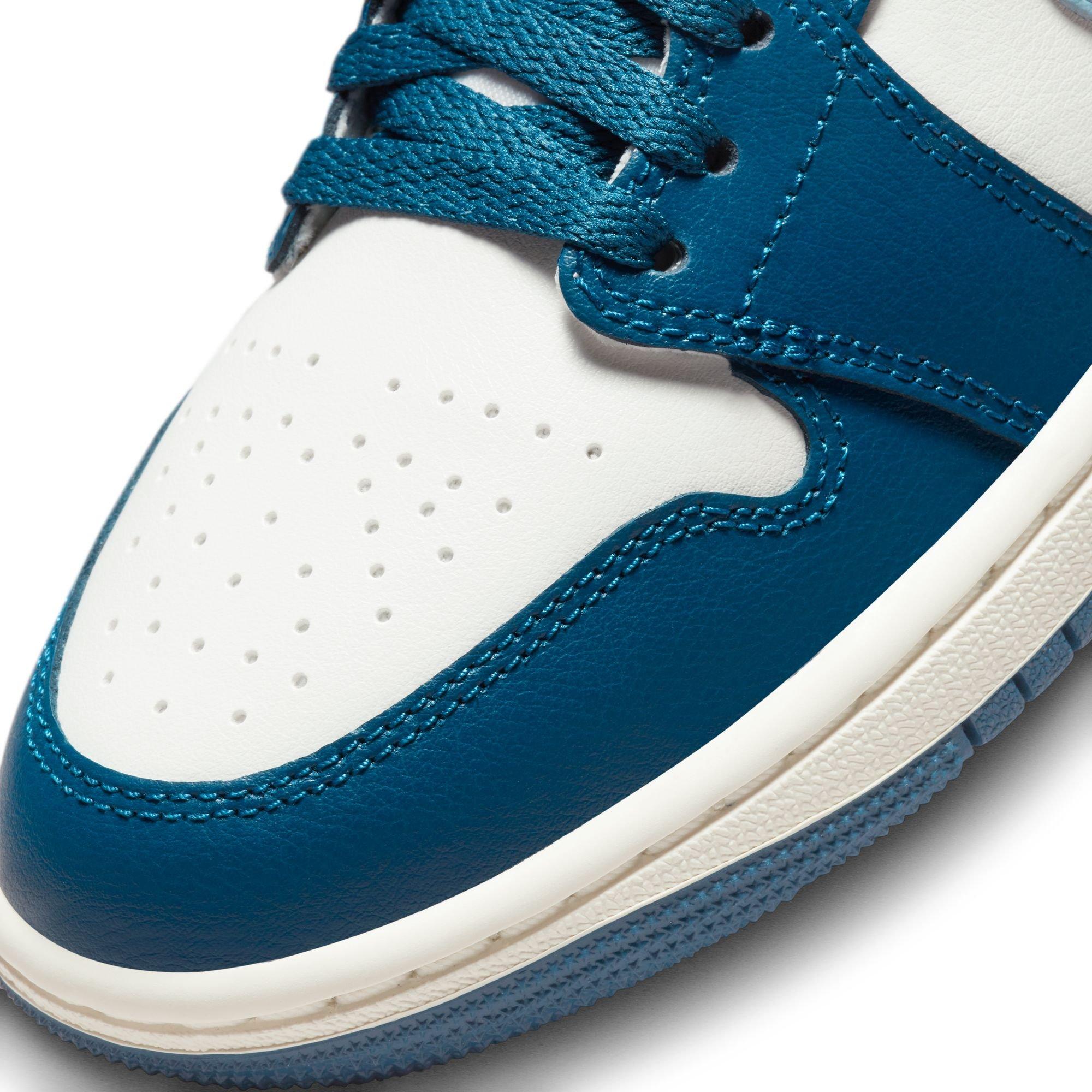 Jordan 1 Mid "Sky J French Blue/Ozone Blue/Sail" Women's Shoe - WHITE/BLUE Thumbnail View 9