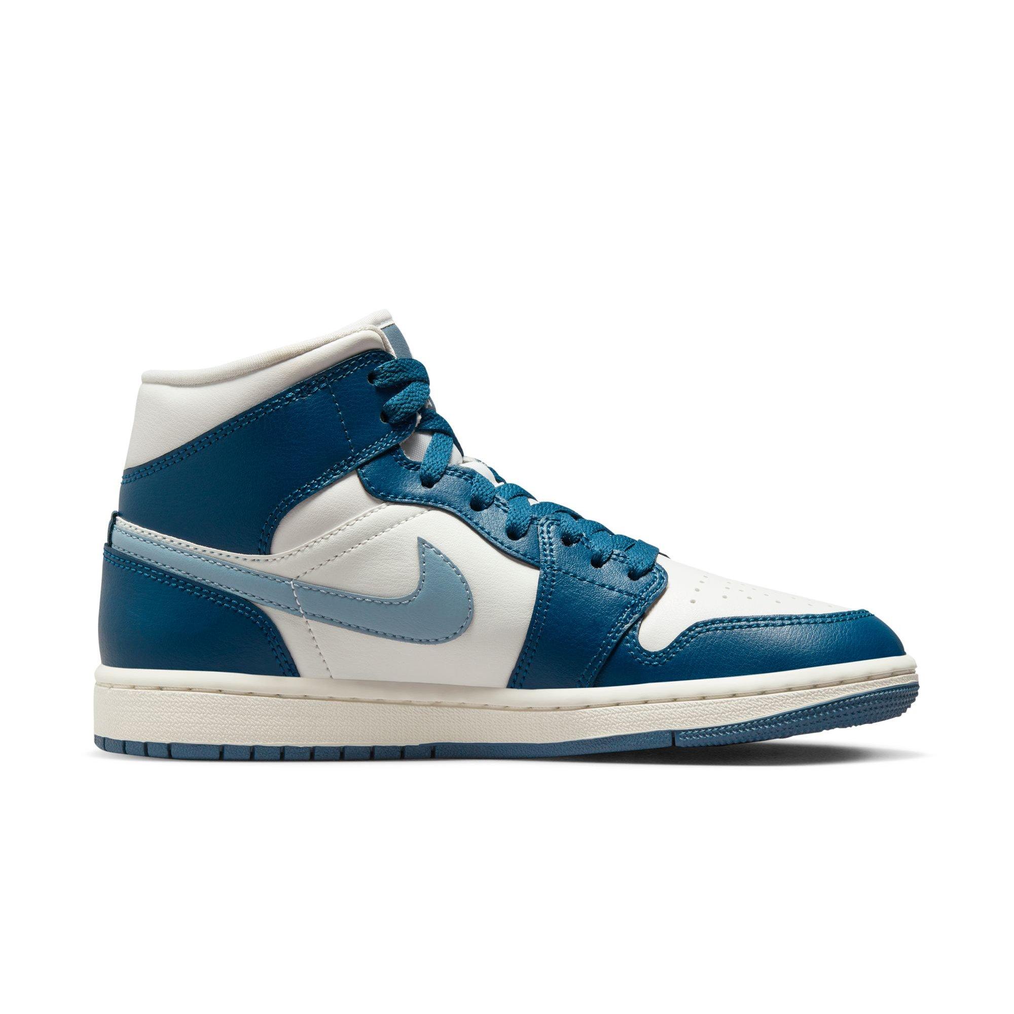 Jordan 1 Mid "Sky J French Blue/Ozone Blue/Sail" Women's Shoe - WHITE/BLUE Thumbnail View 2