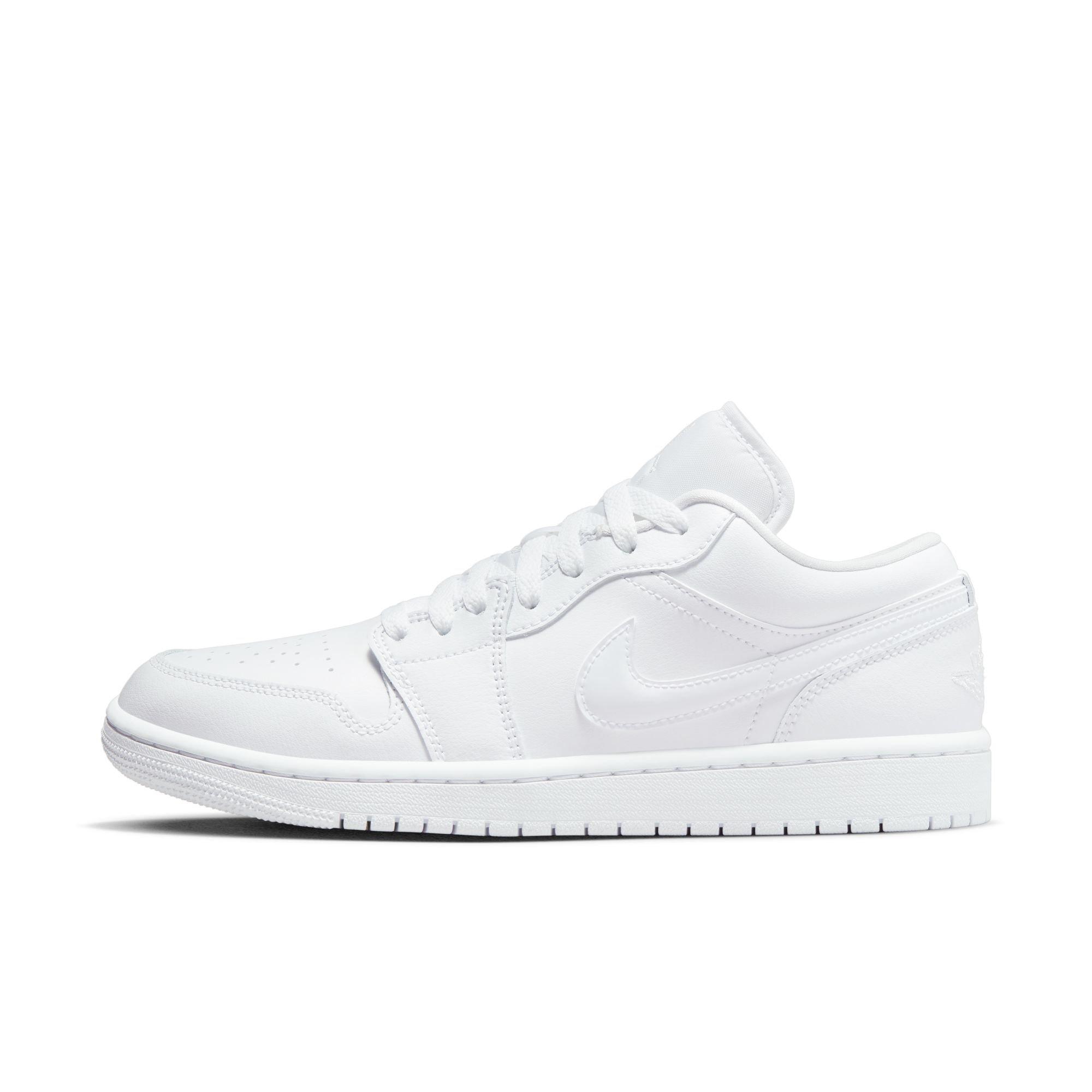 Jordan 1 Low "White/White/White" Women's Shoe - WHITE Thumbnail View 3