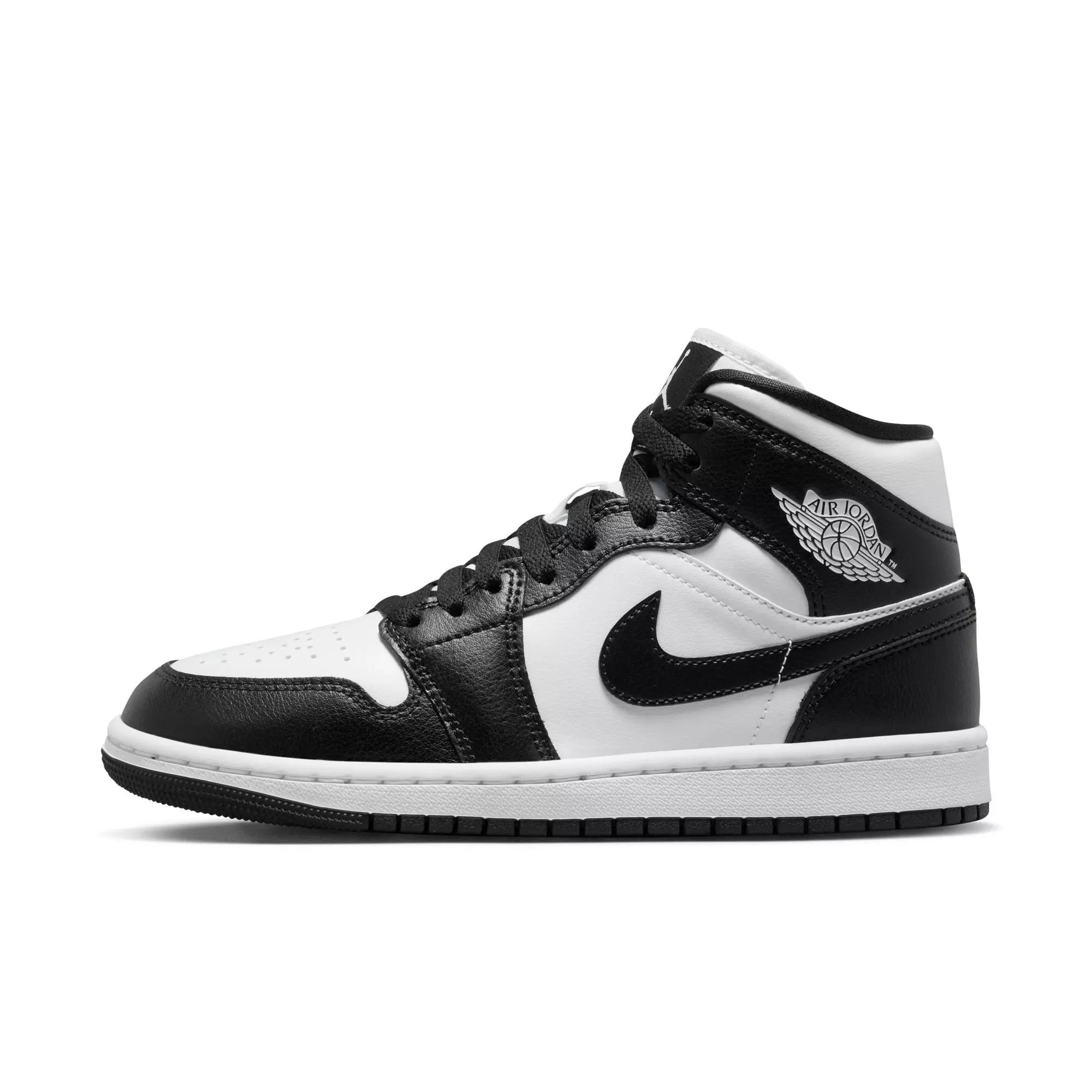 Jordan 1 Mid "White/Black" Women's Shoe - WHITE/BLACK