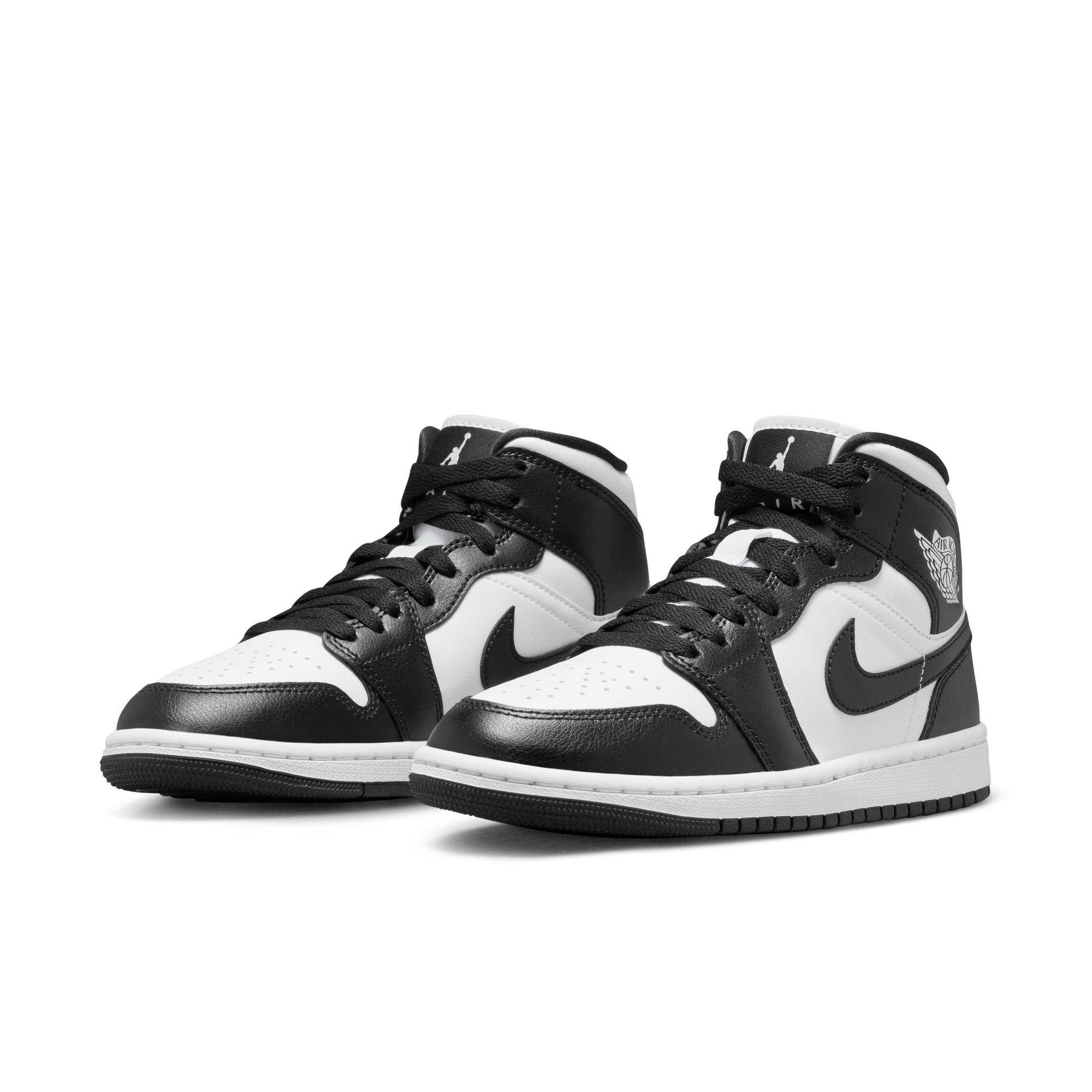 Jordan 1 Mid "White/Black" Women's Shoe - WHITE/BLACK Thumbnail View 6