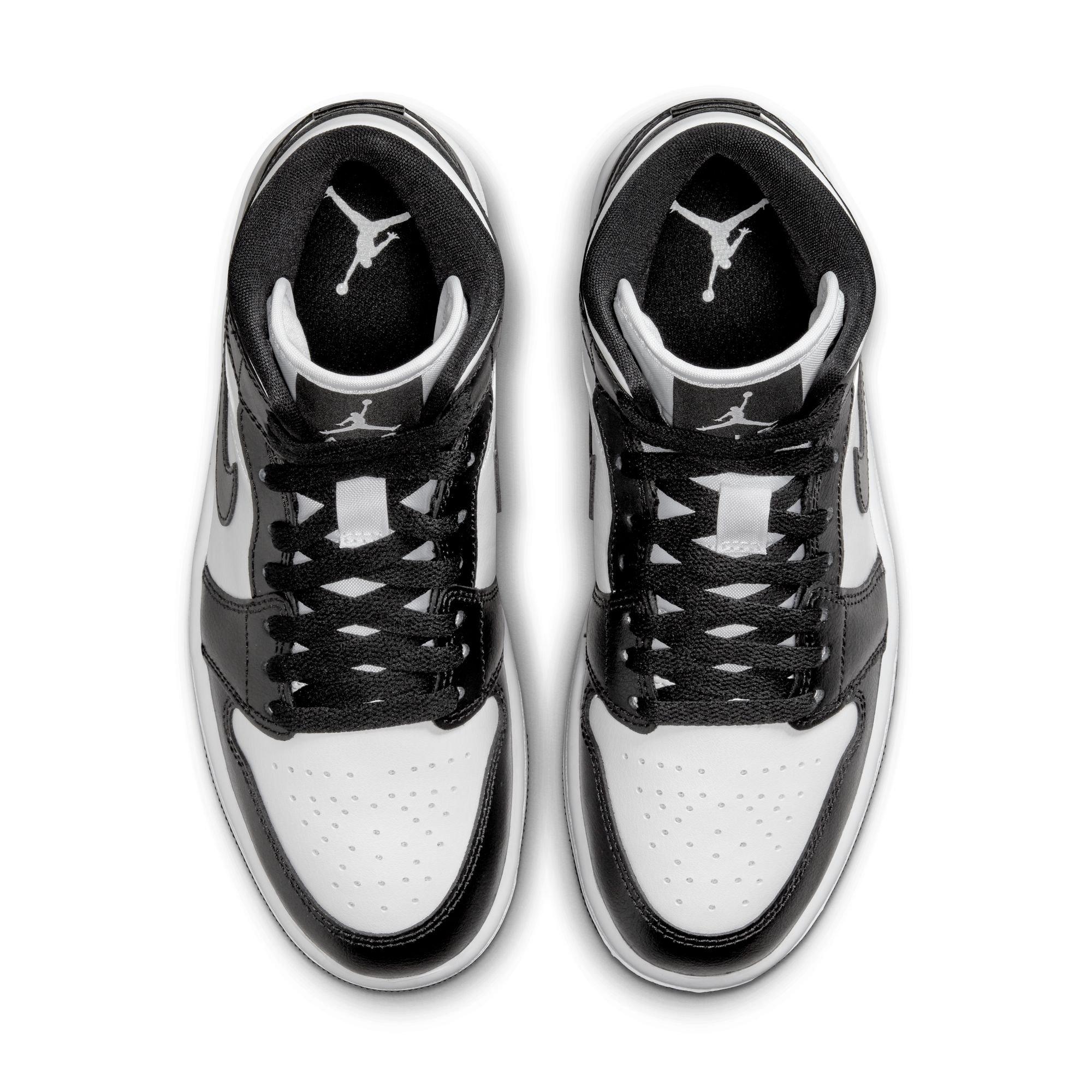 Jordan 1 Mid "White/Black" Women's Shoe - WHITE/BLACK Thumbnail View 7