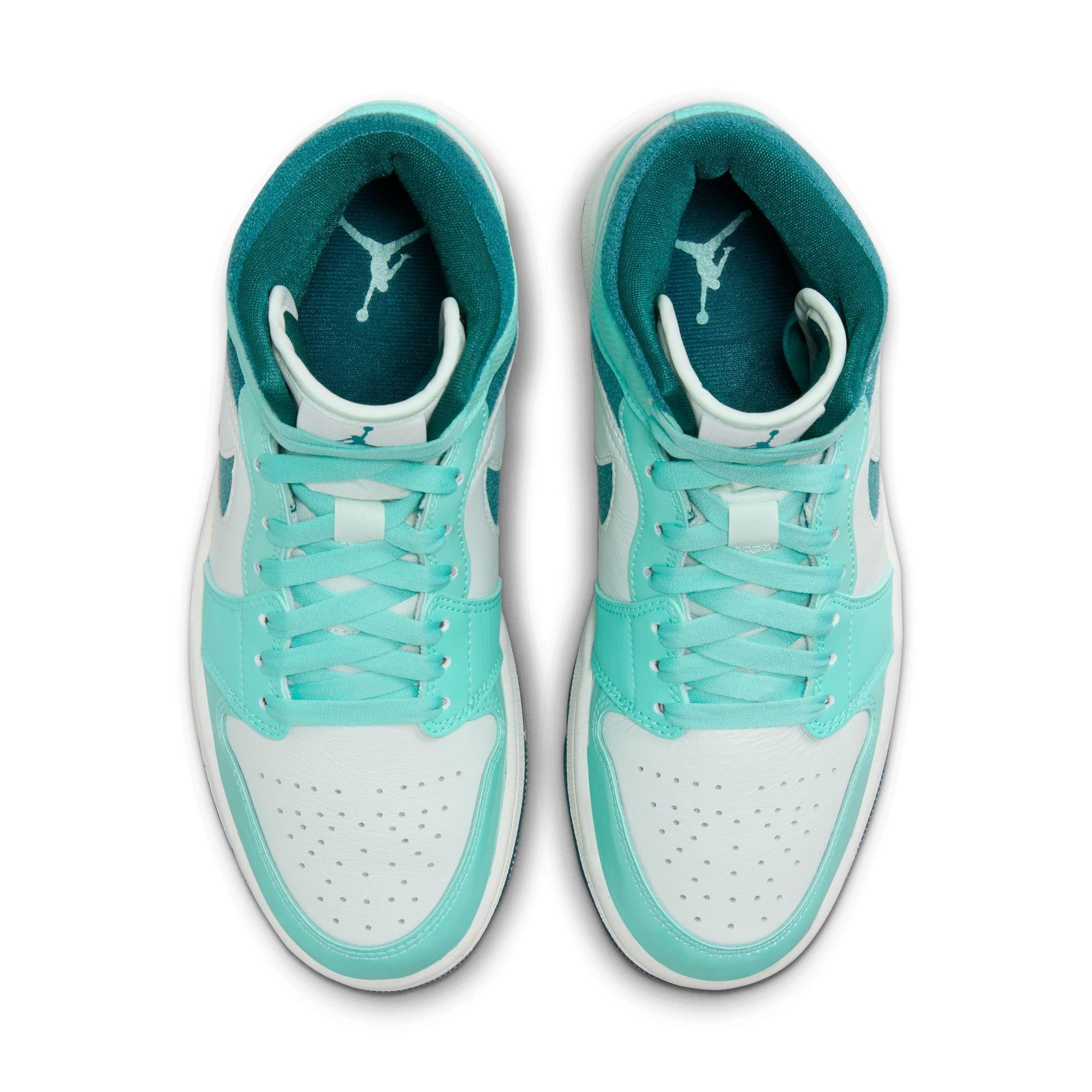 Jordan 1 Mid SE "Bleached Turquoise/Sky J Teal/Barely Green/Sail" Women's Shoe - TURQUOISE Thumbnail View 6