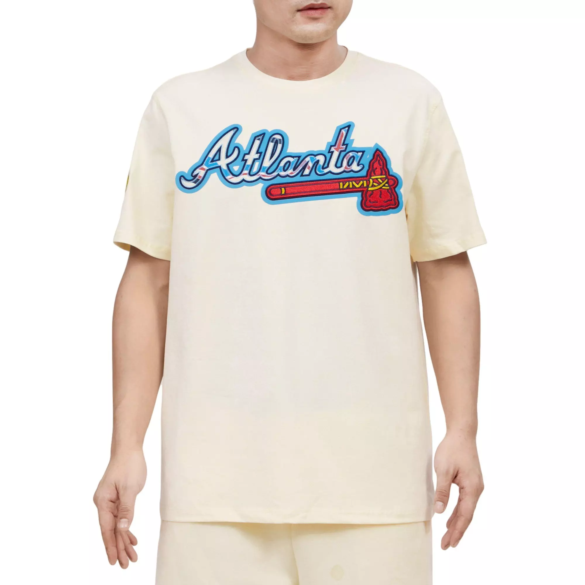 Pro Standard Men's Atlanta Braves Swirl Short Sleeve Top - CREAM