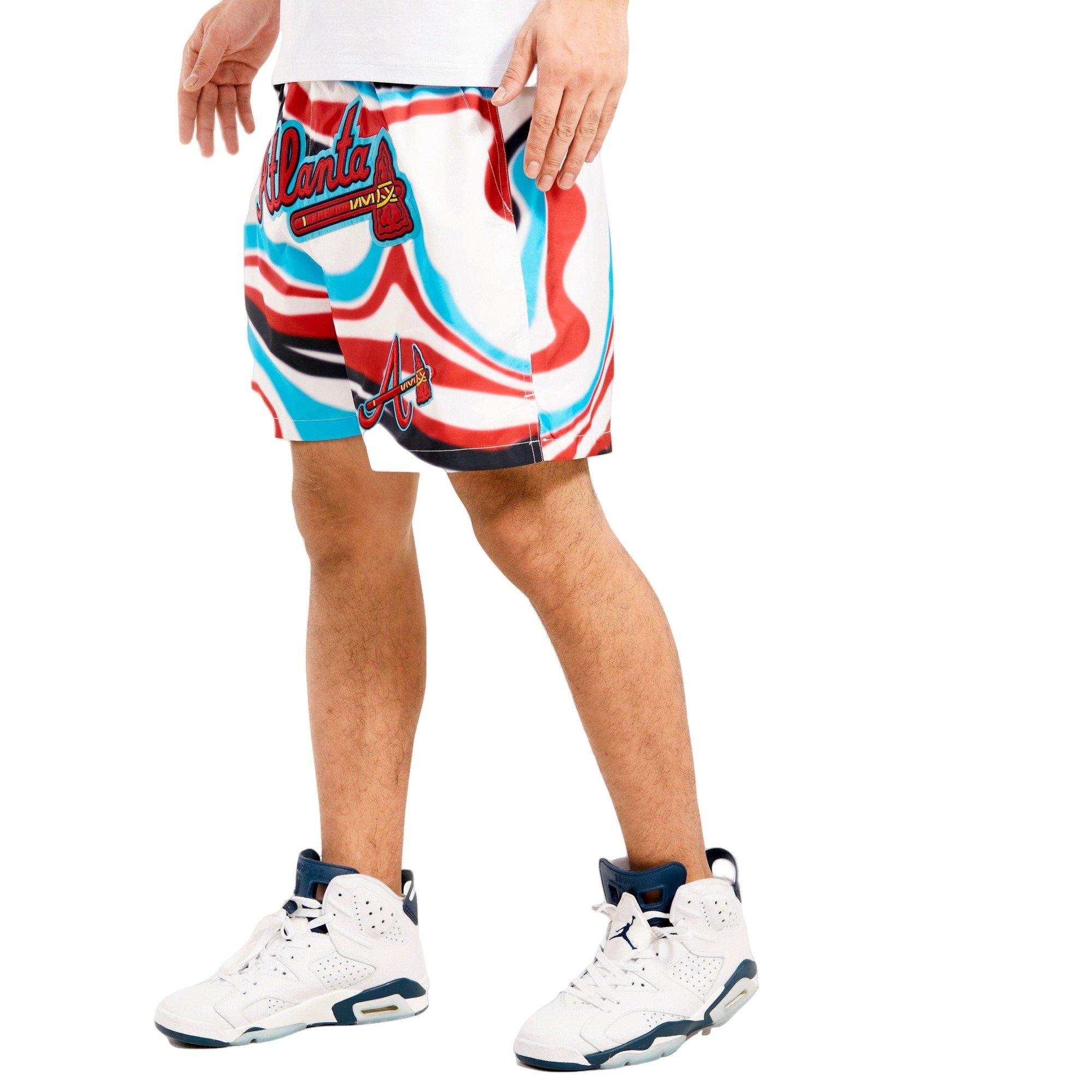 Pro Standard Men's Atlanta Braves Swirl Woven Shorts - CREAM Thumbnail View 3