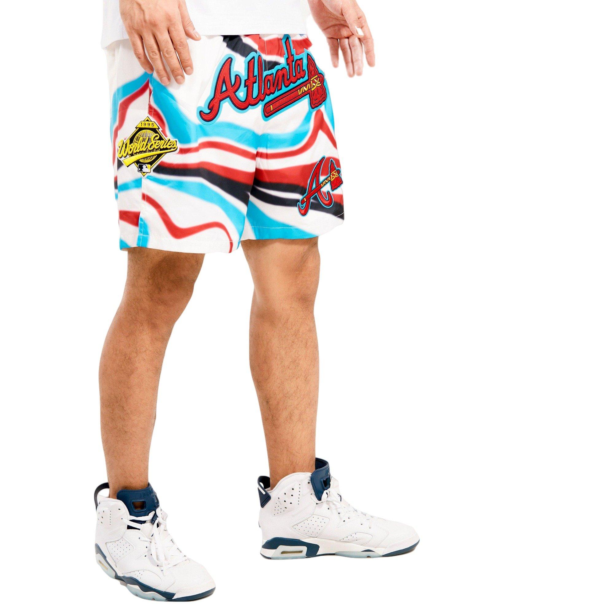 Pro Standard Men's Atlanta Braves Swirl Woven Shorts - CREAM Thumbnail View 4