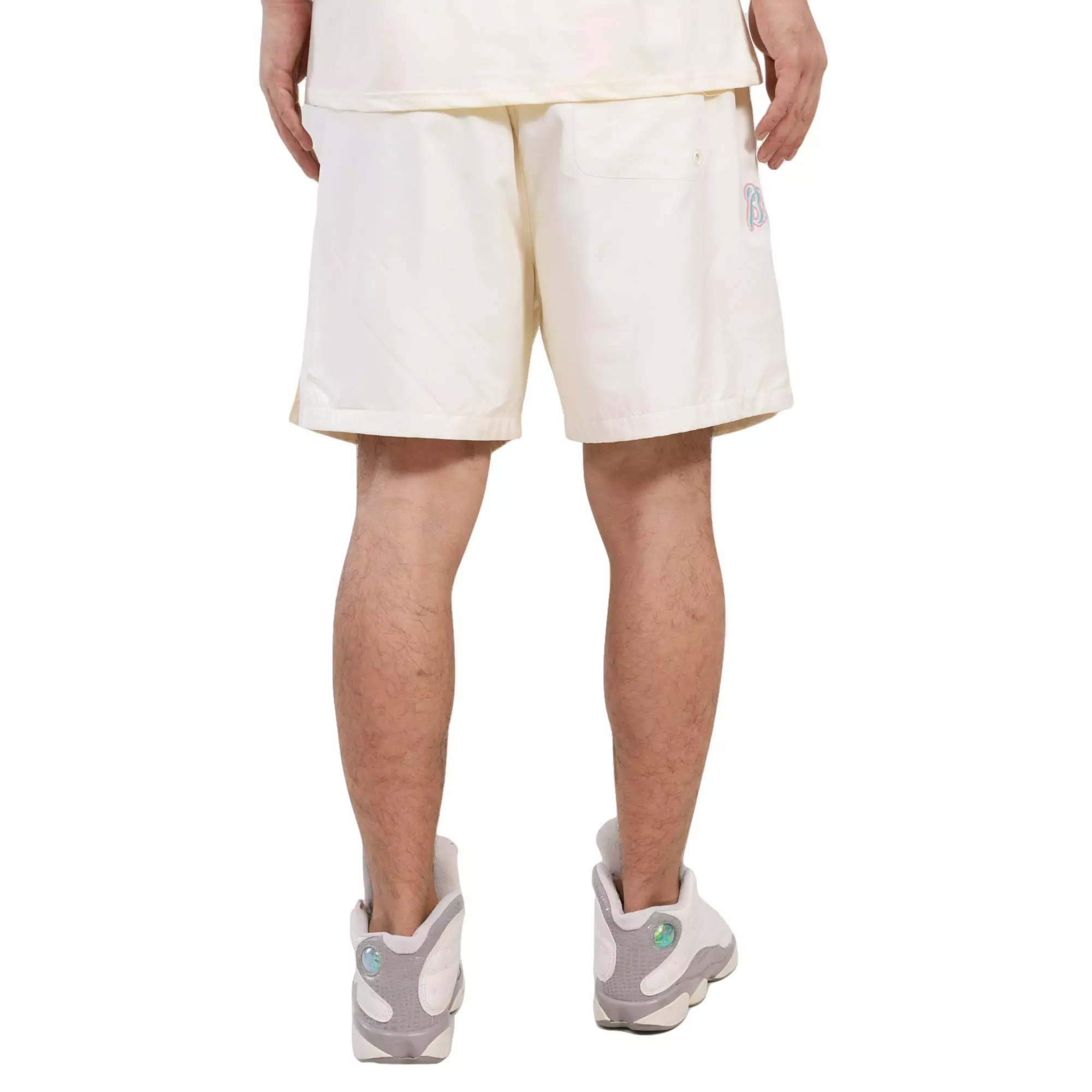 Pro Standard Men's Atlanta Braves Drip Logo Woven Shorts - CREAM