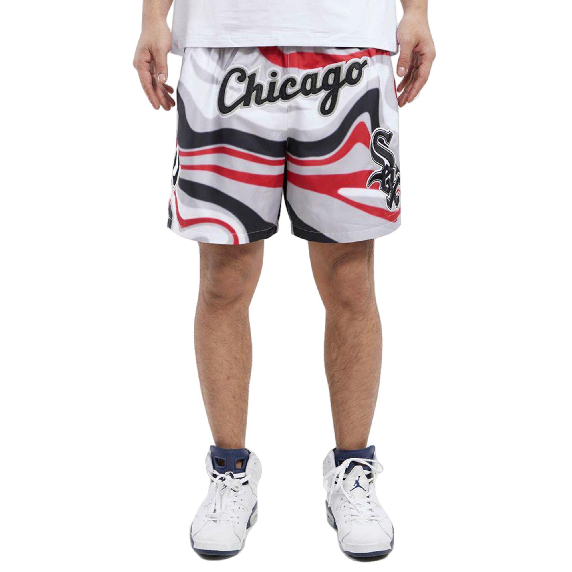 Pro Standard Men's Chicago White Sox Swirl Woven Shorts - BLACK/RED Thumbnail View 1