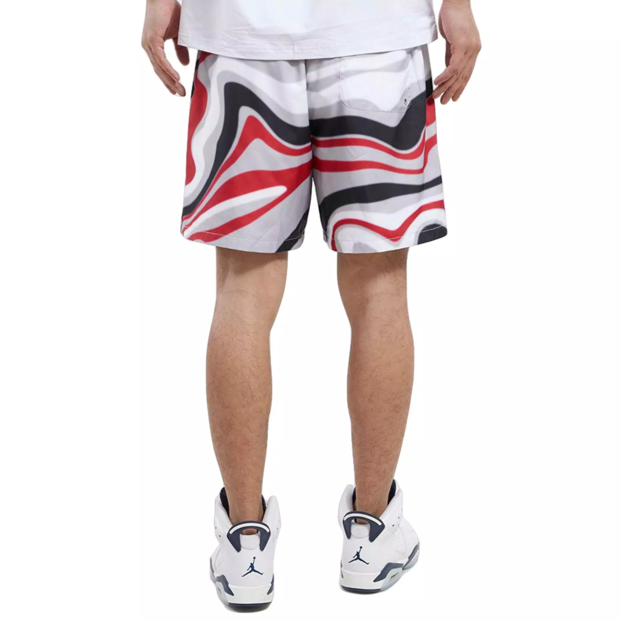 Pro Standard Men's Chicago White Sox Swirl Woven Shorts - BLACK/RED