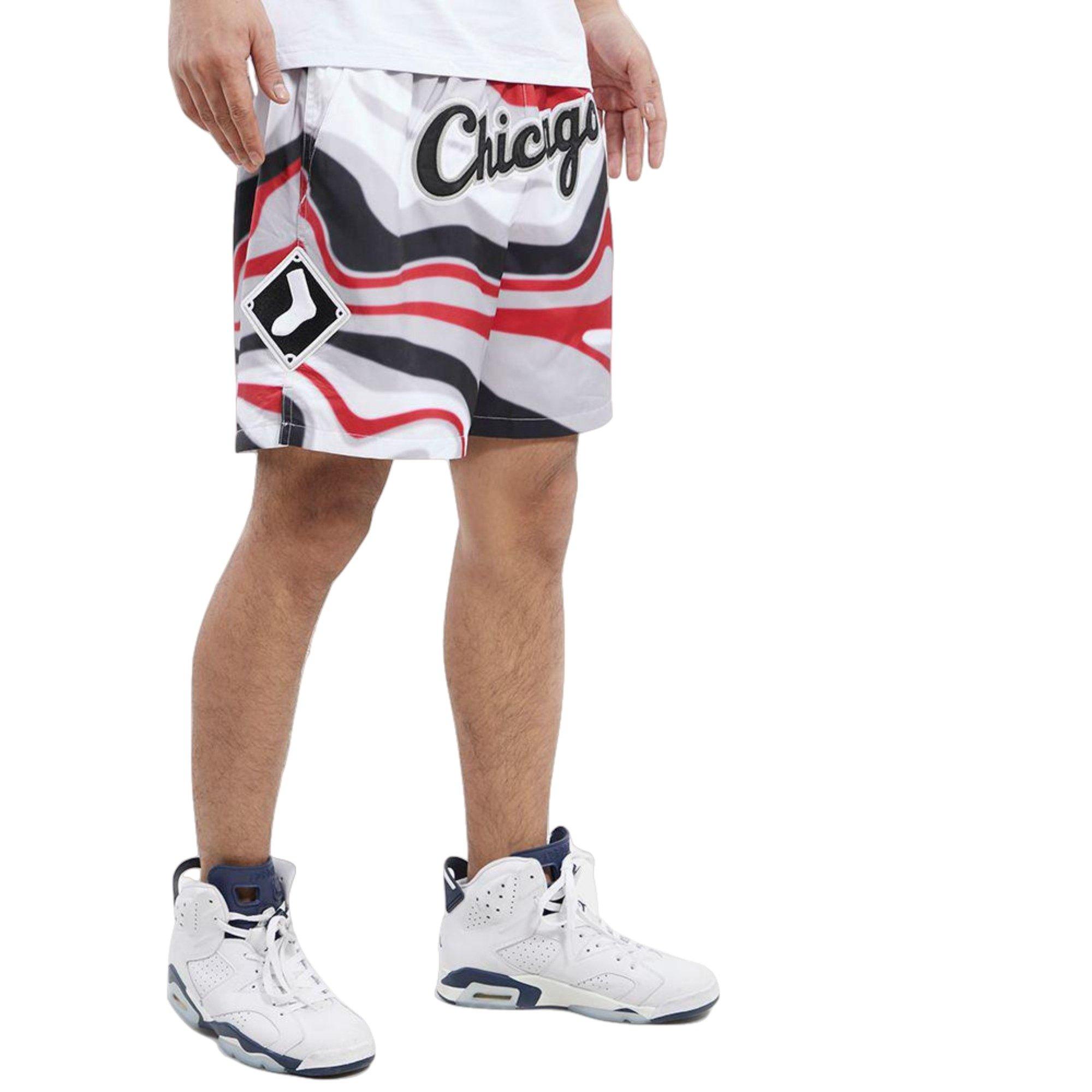 Pro Standard Men's Chicago White Sox Swirl Woven Shorts - BLACK/RED Thumbnail View 4
