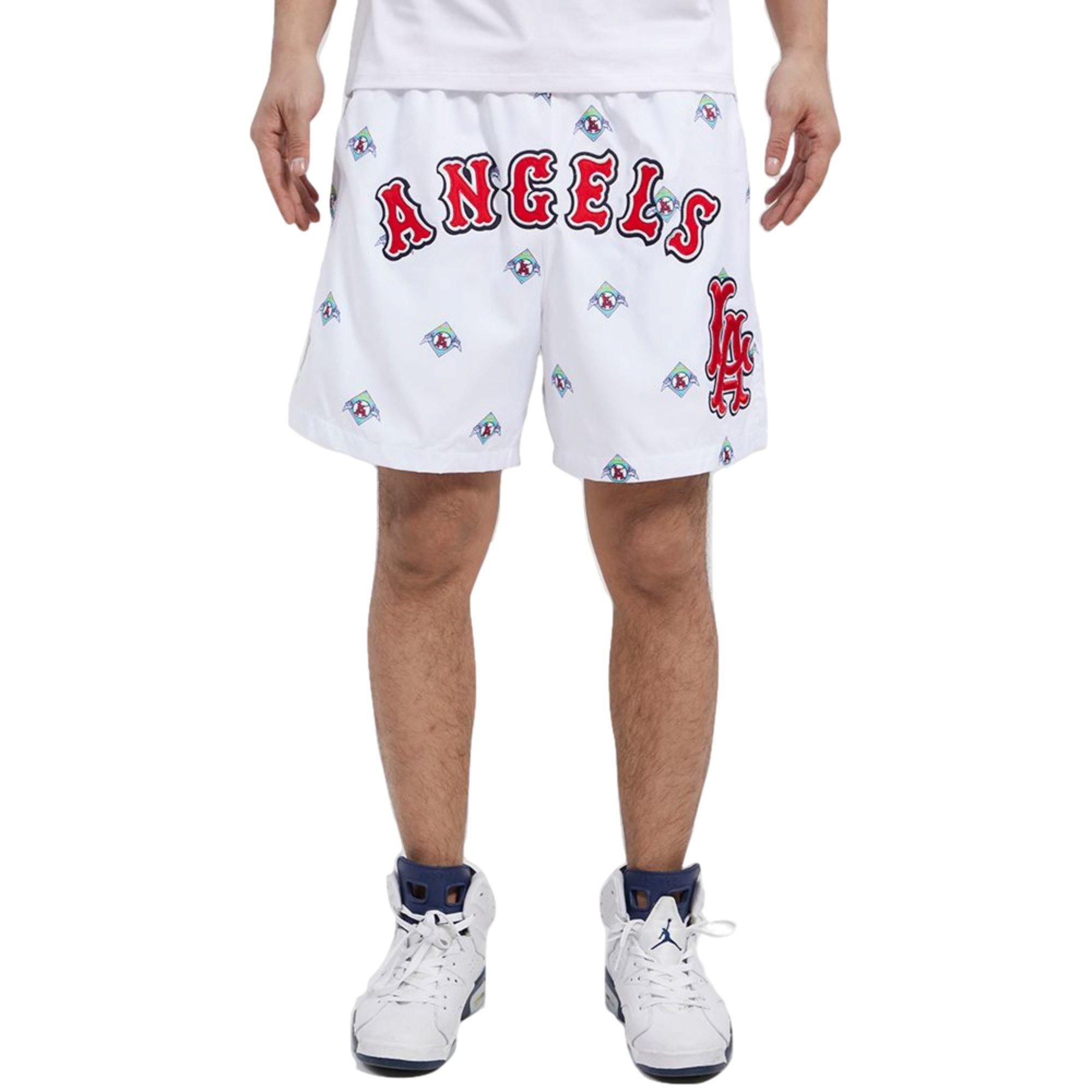 Pro Standard Men's Los Angeles Angels Woven Shorts - WHITE/RED Thumbnail View 1