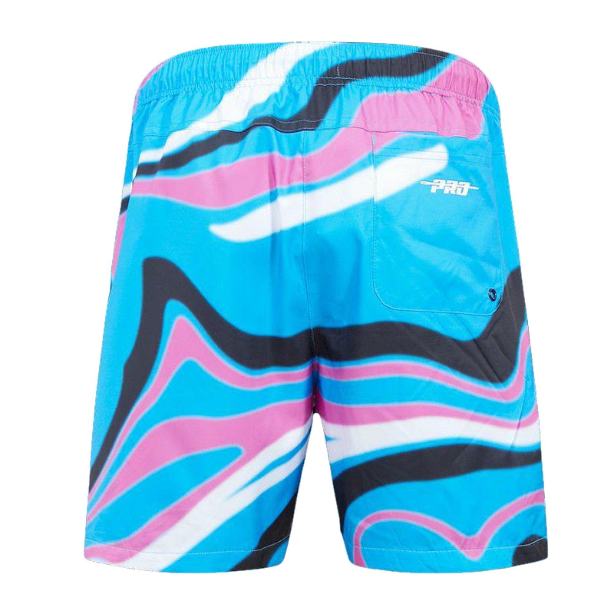 Pro Standard Men's Los Angeles Dodgers Swirl Woven Shorts - BLUE/PINK Thumbnail View 2