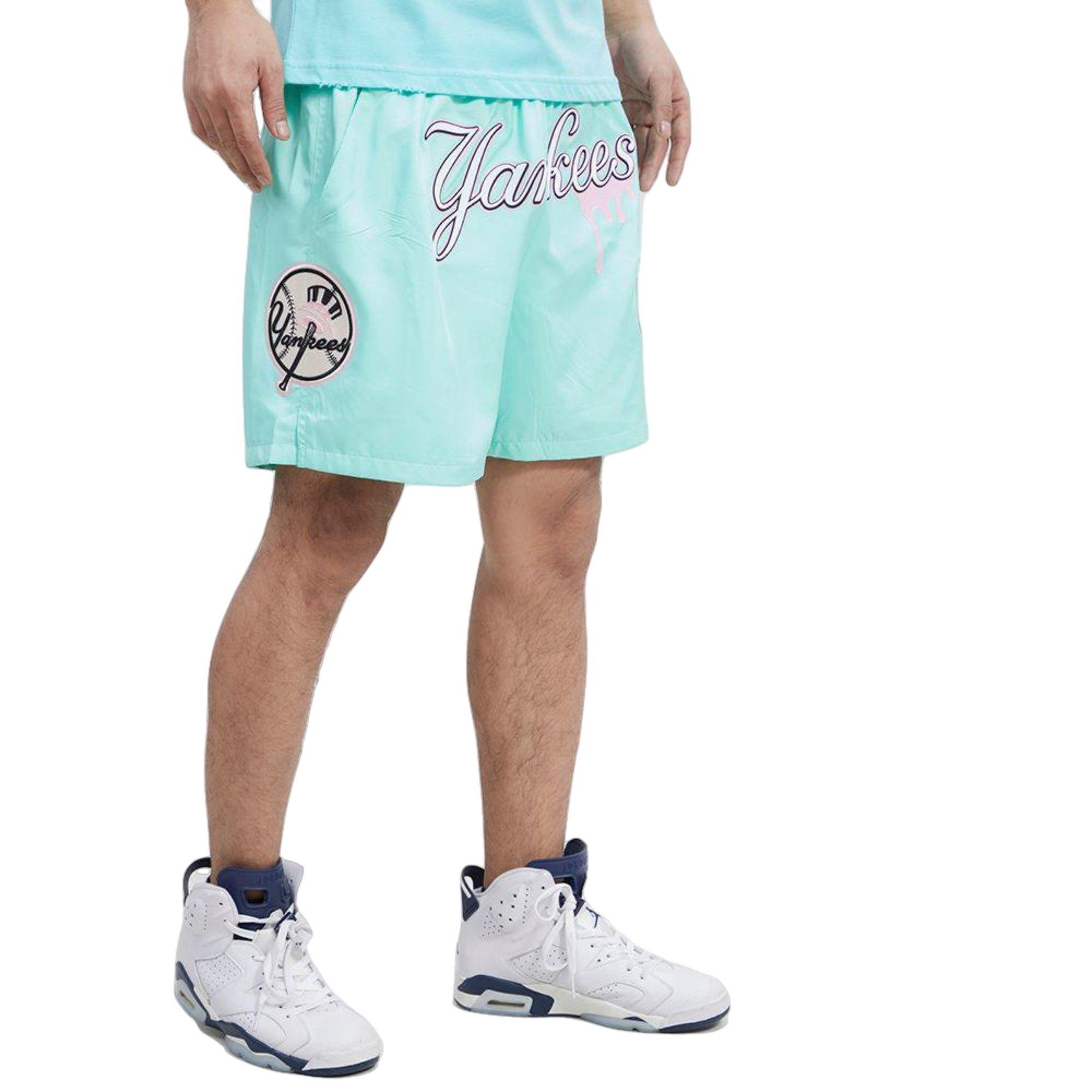 Pro Standard Men's New York Yankees Drip Logo Woven Shorts - MINT Thumbnail View 4