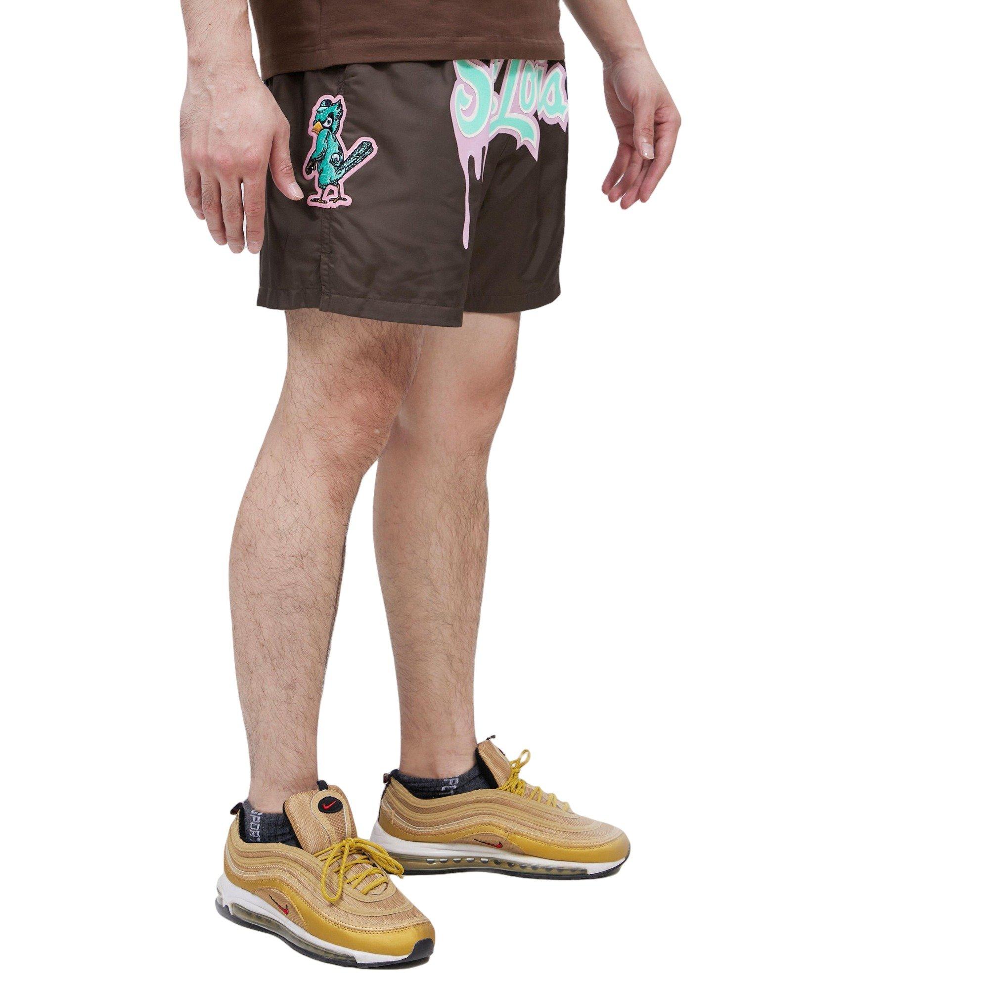 Pro Standard Men's St. Louis Cardinals Drip Logo Woven Shorts - BROWN Thumbnail View 4