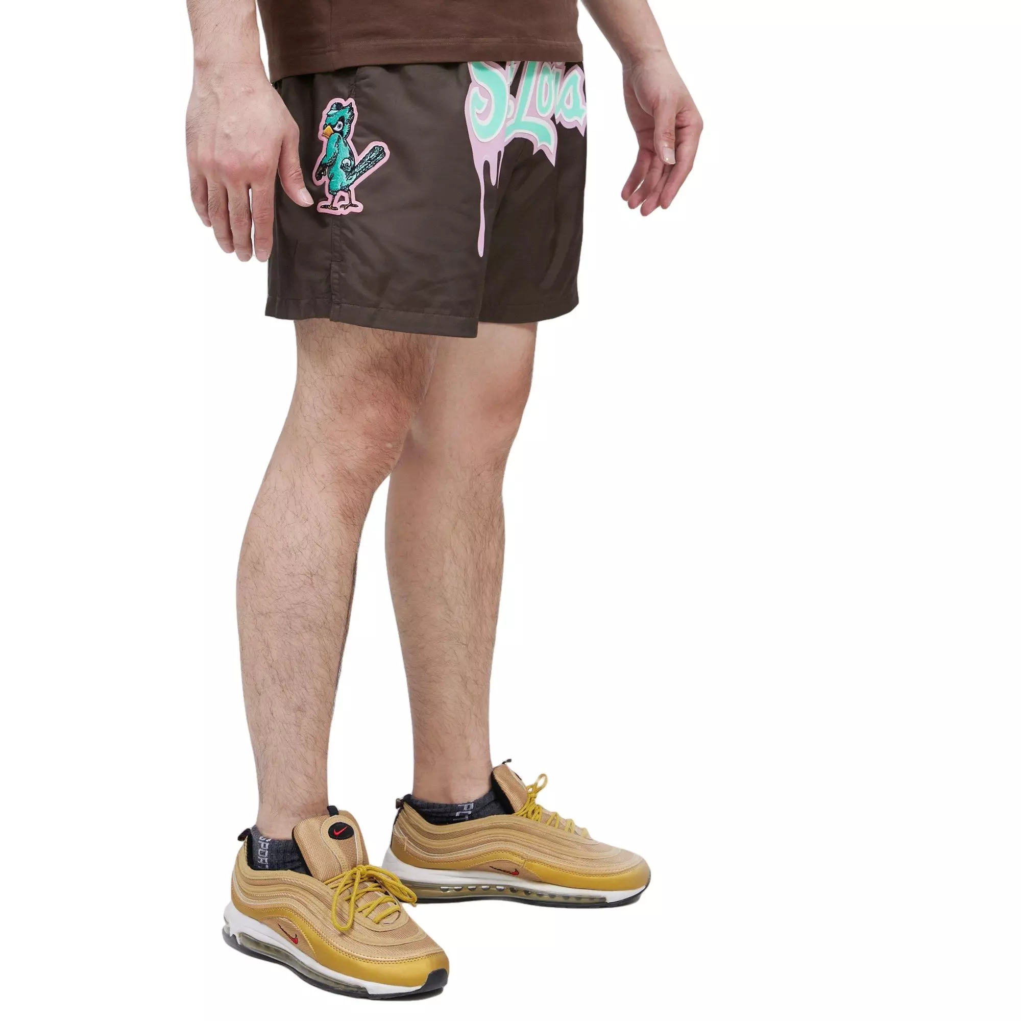 Pro Standard Men's St. Louis Cardinals Drip Logo Woven Shorts - BROWN