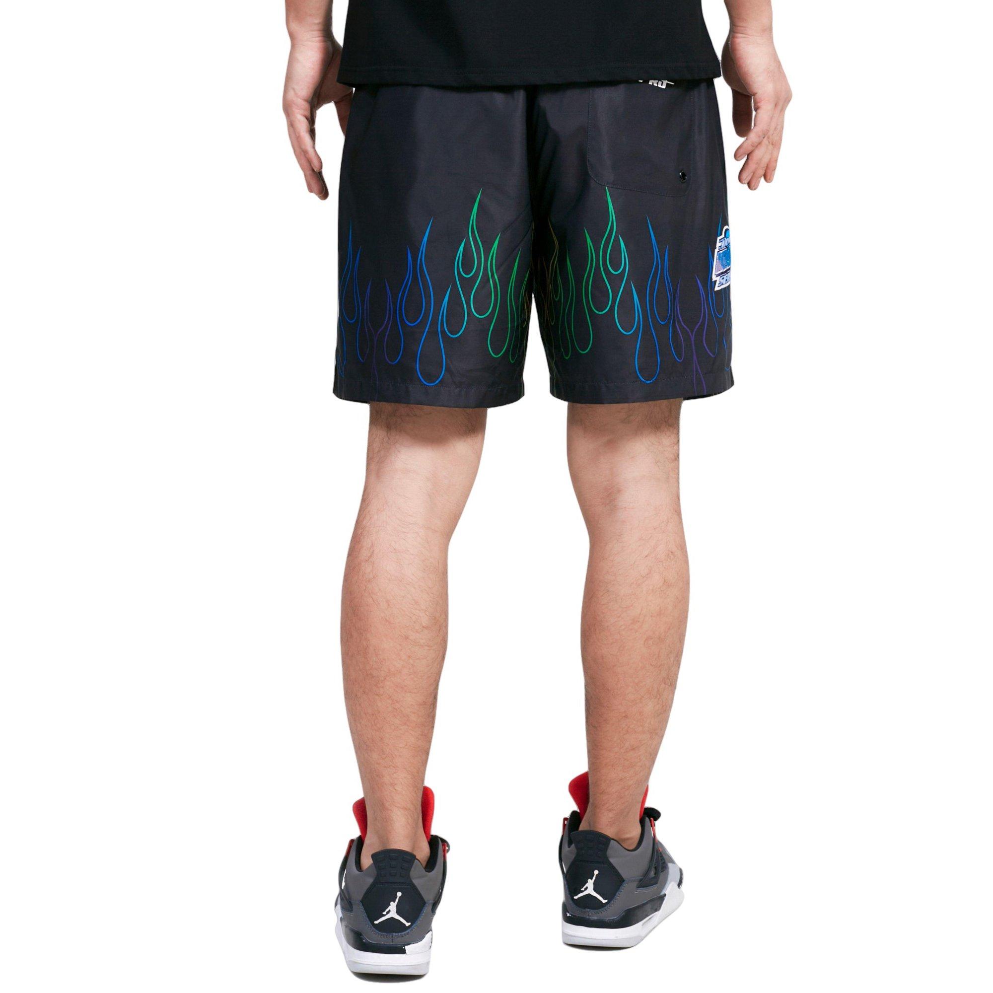 Pro Standard Men's Tampa Bay Devil Rays Flame Woven Shorts - BLACK/PURPLE Thumbnail View 2