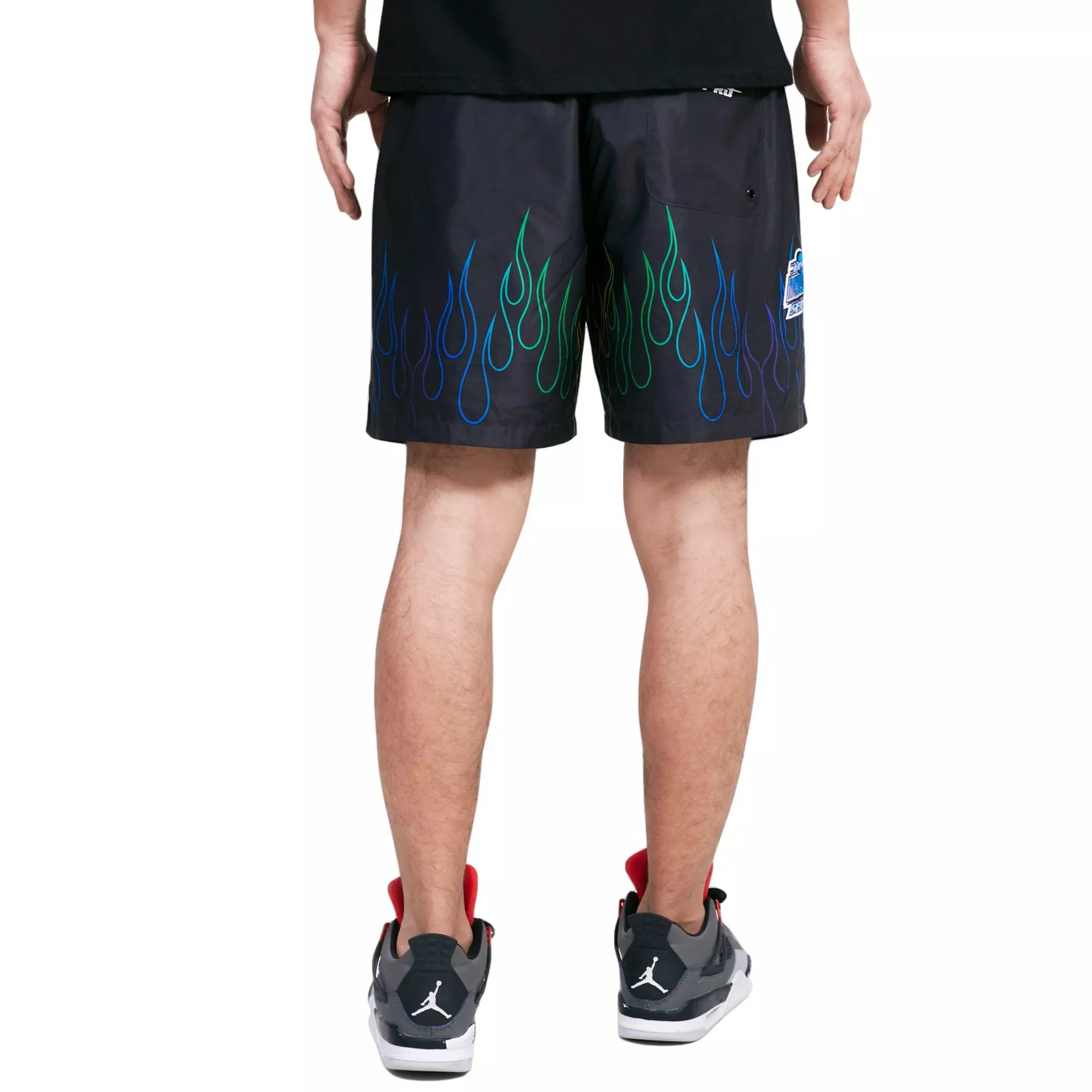 Pro Standard Men's Tampa Bay Devil Rays Flame Woven Shorts - BLACK/PURPLE