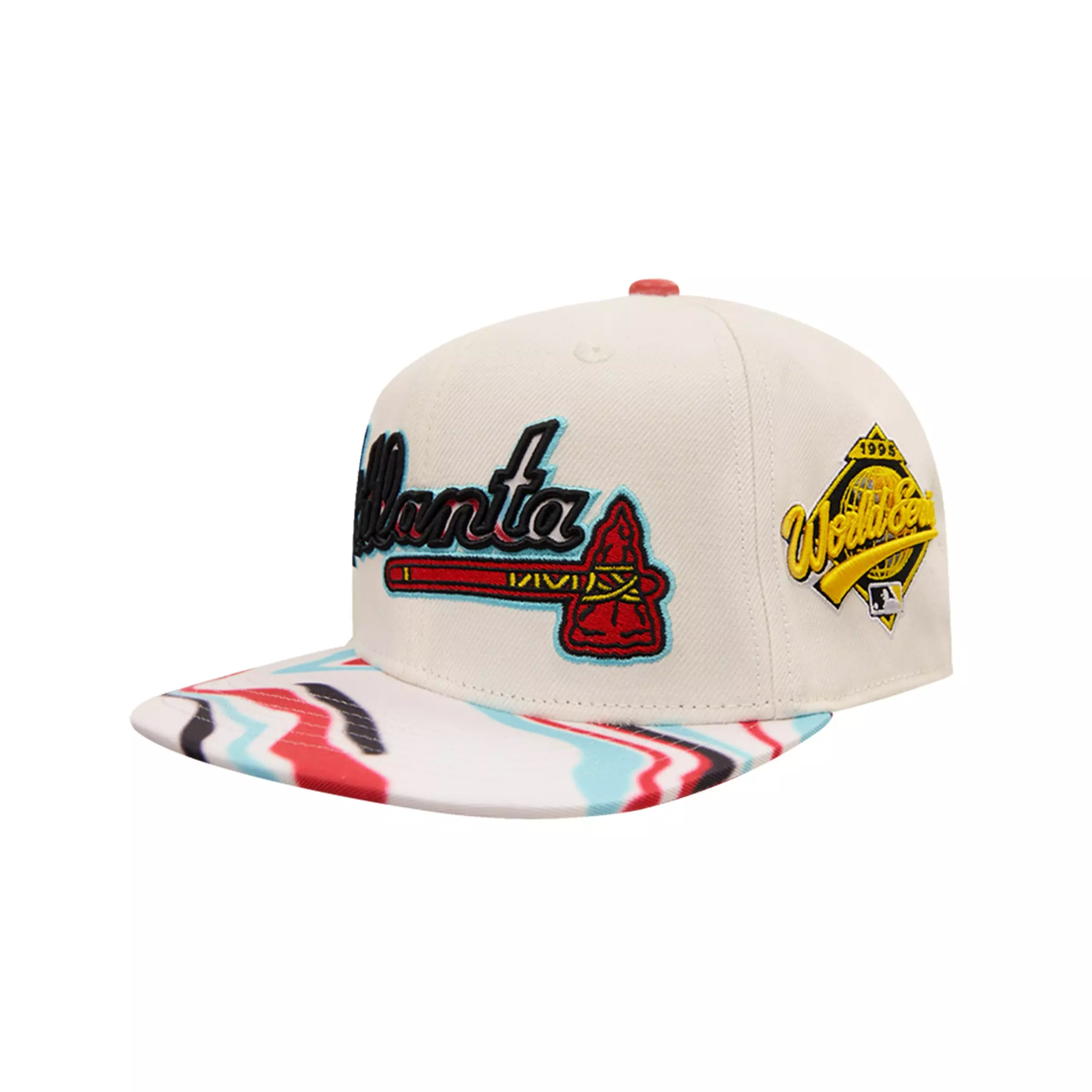 Pro Standard Atlanta Braves Swirl Snapback Hat - CREAM