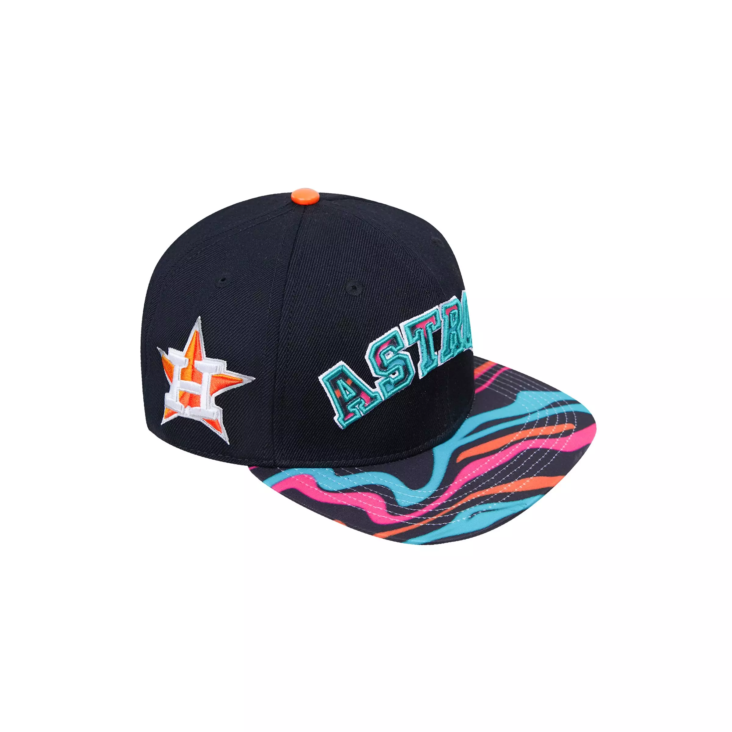 Pro Standard Houston Astros Swirl Snapback Hat - BLACK