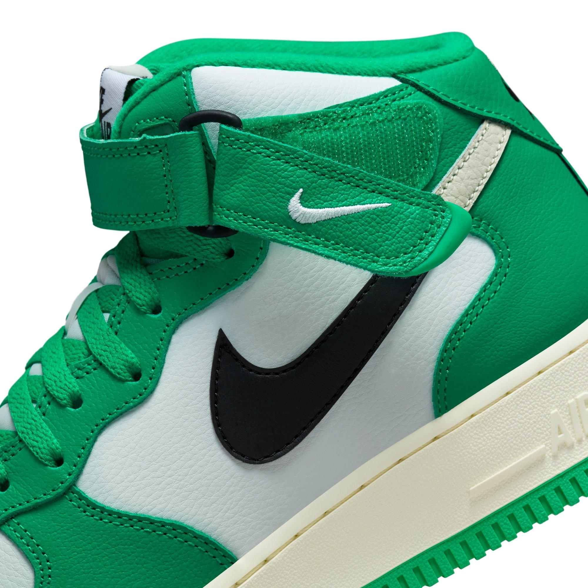 Nike Air Force 1 Mid '07 LV8 Summit White/Black/Stadium Green Men's Shoes, White/Green, Size: 9