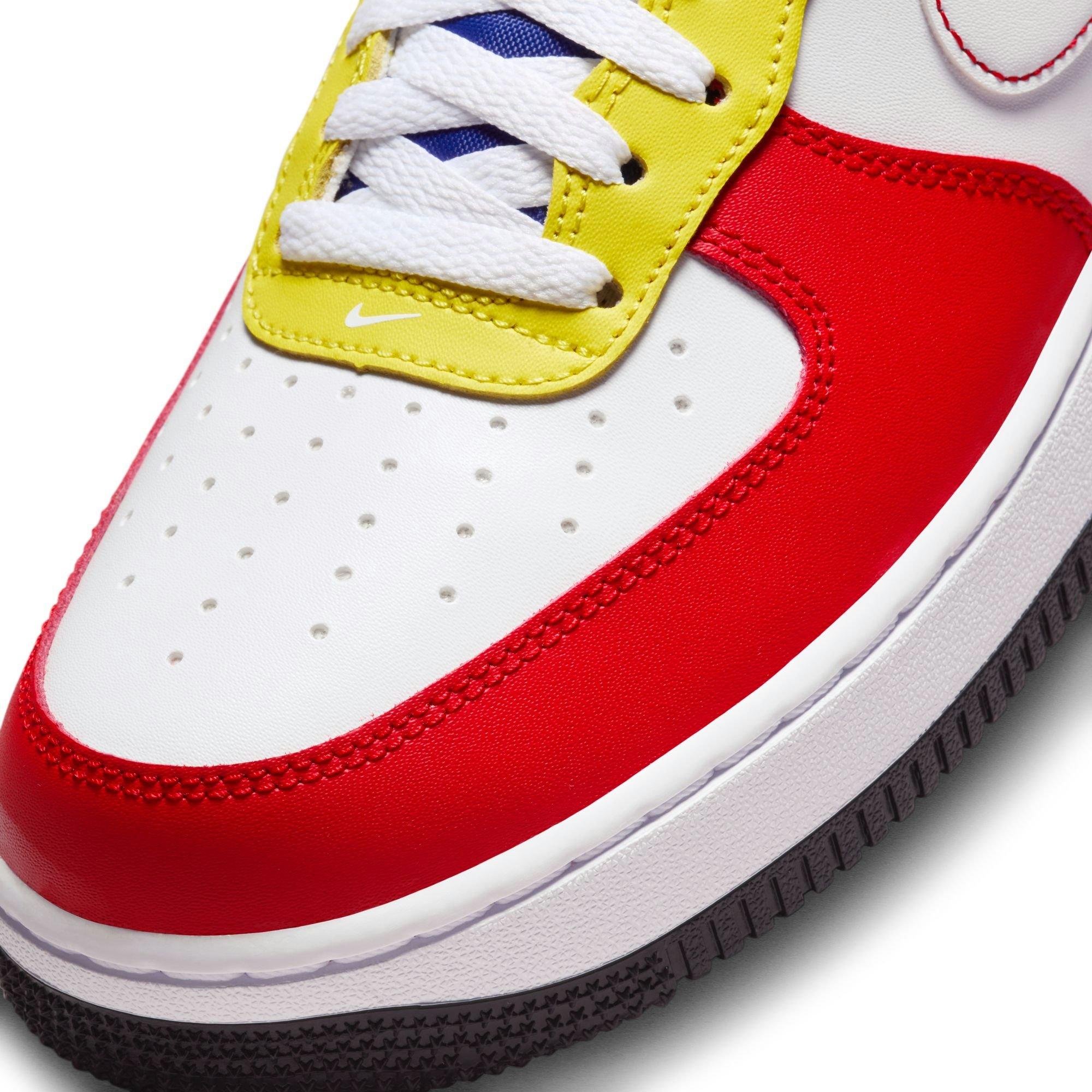 Nike Air Force 1 Black/University Red Grade School Boys' Shoe - Hibbett